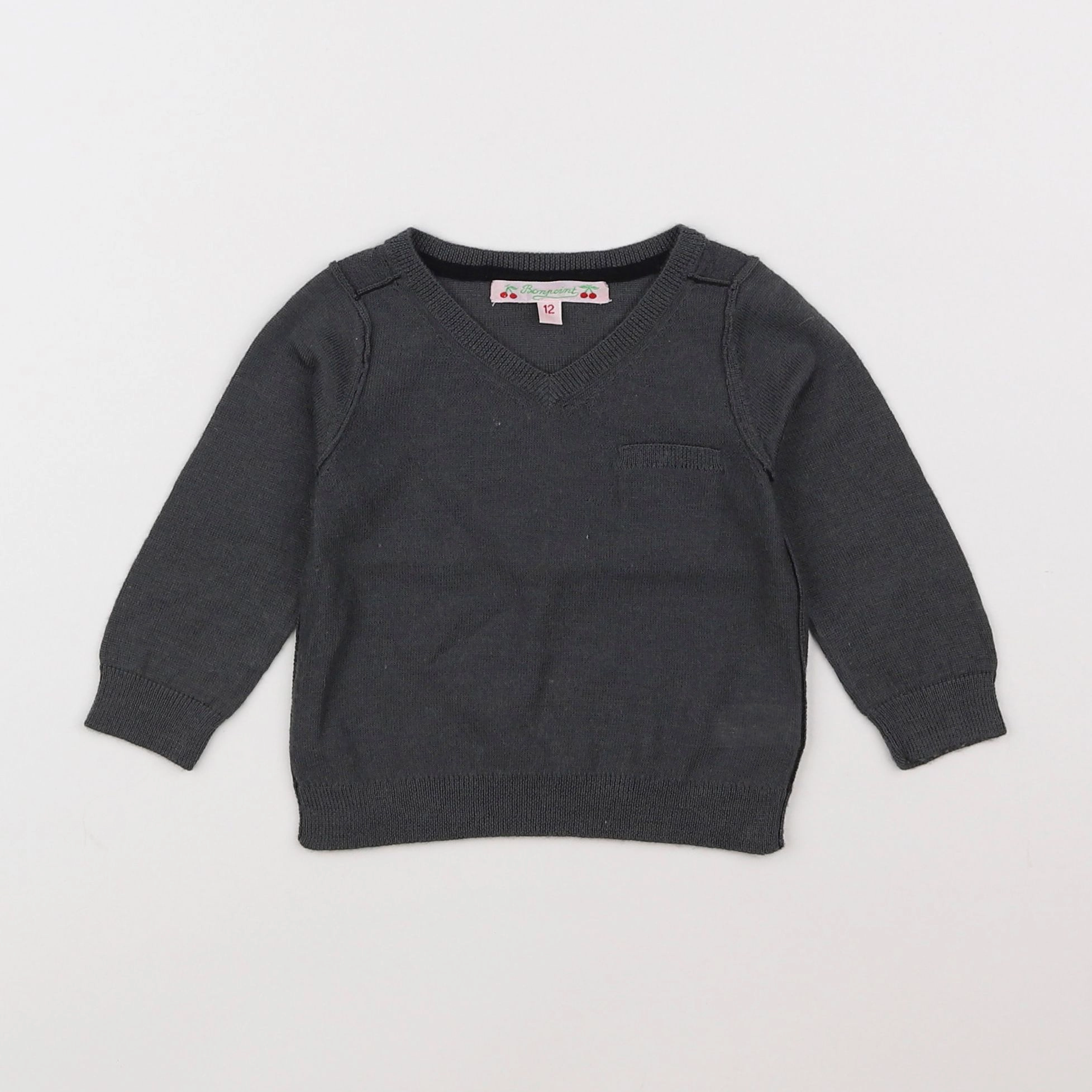 Bonpoint - pull gris - 12 mois