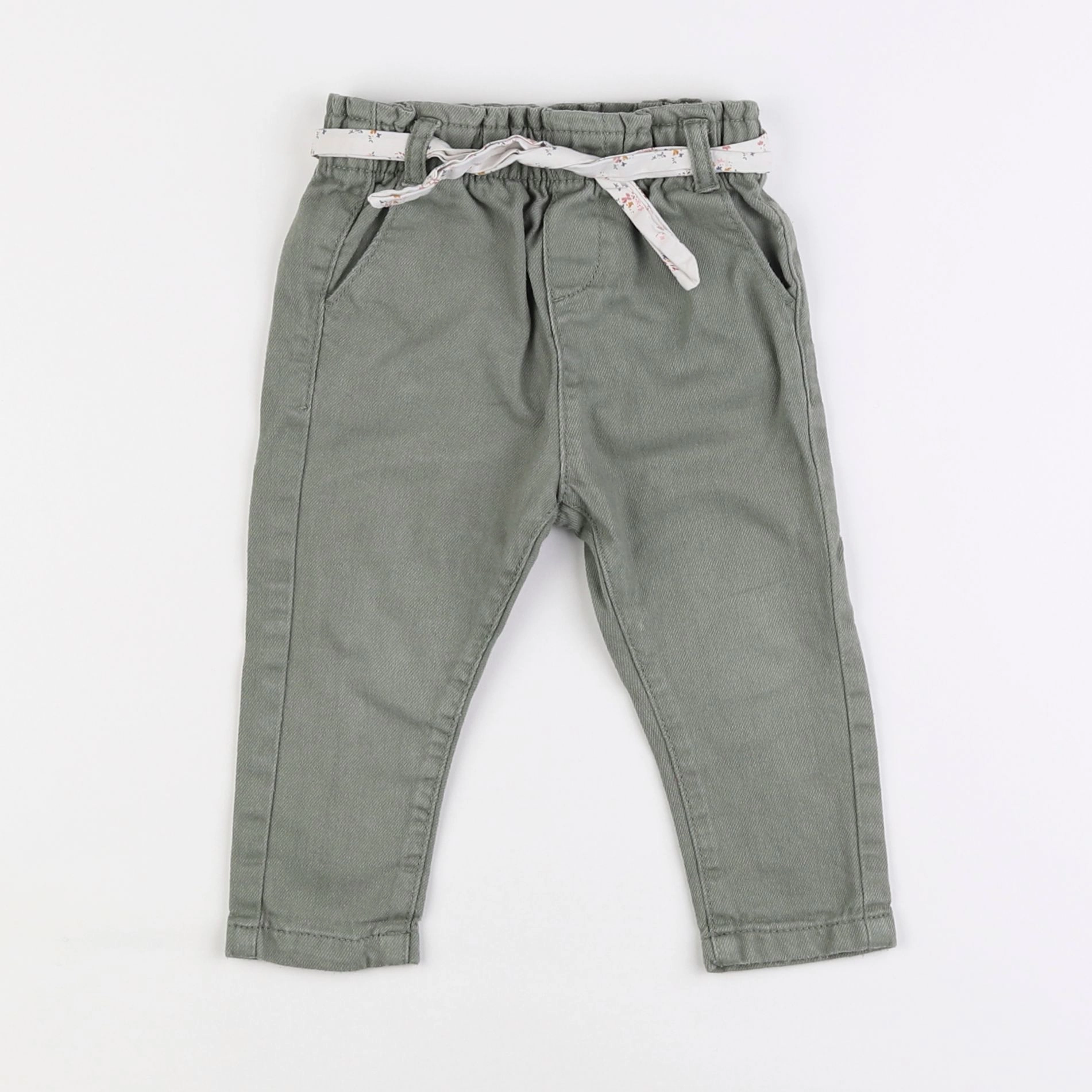 Vertbaudet - pantalon vert - 12 mois