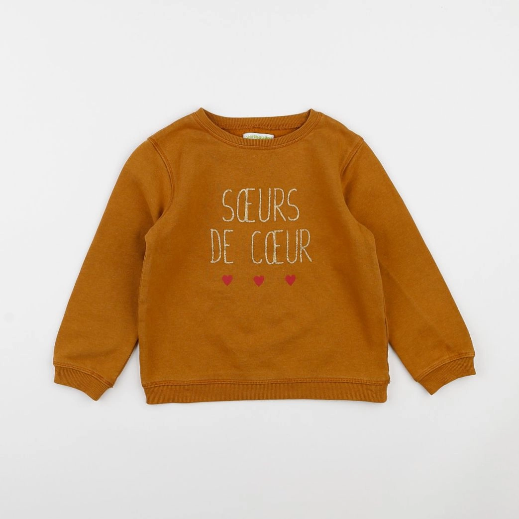 Vertbaudet - sweat marron - 5 ans