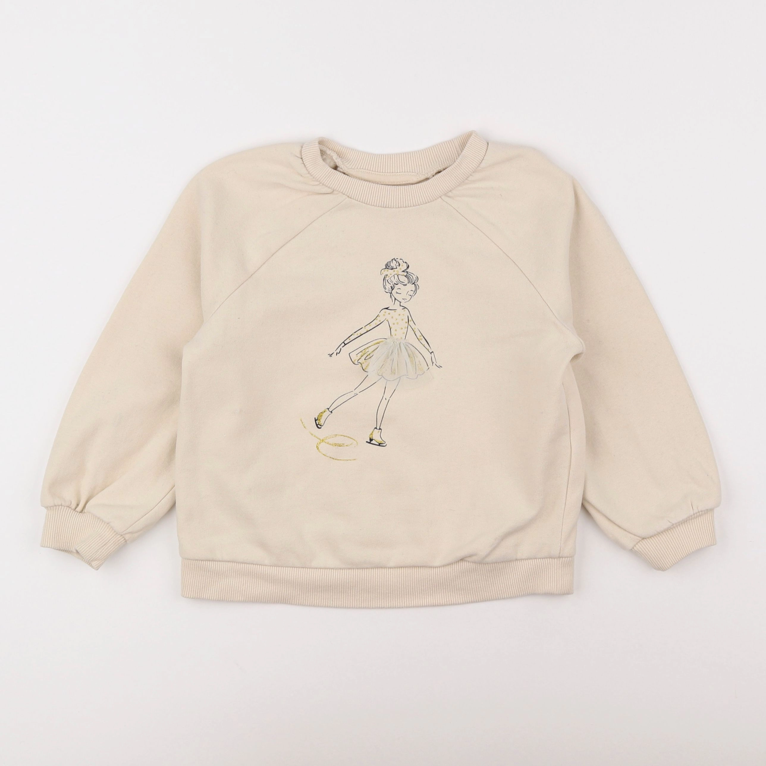 Vertbaudet - sweat beige - 5 ans