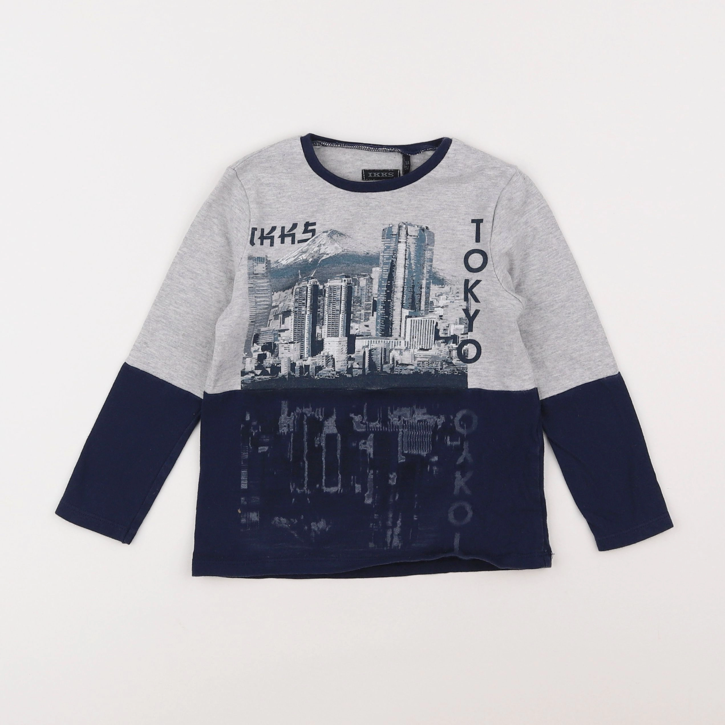 IKKS - tee-shirt bleu, gris - 3 ans