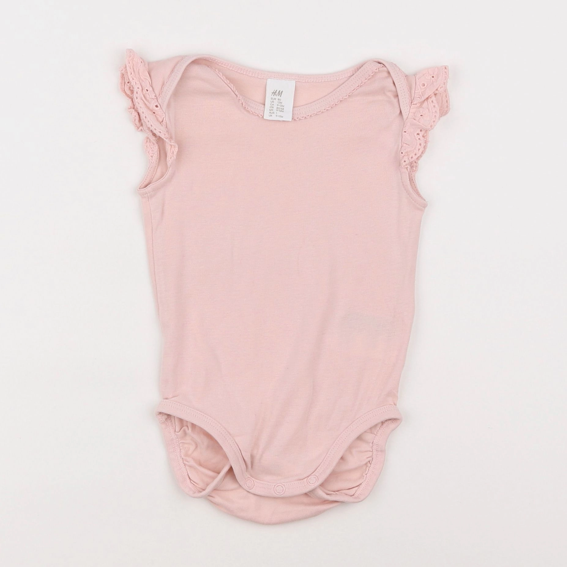 H&M - body tee-shirt rose - 9/12 mois