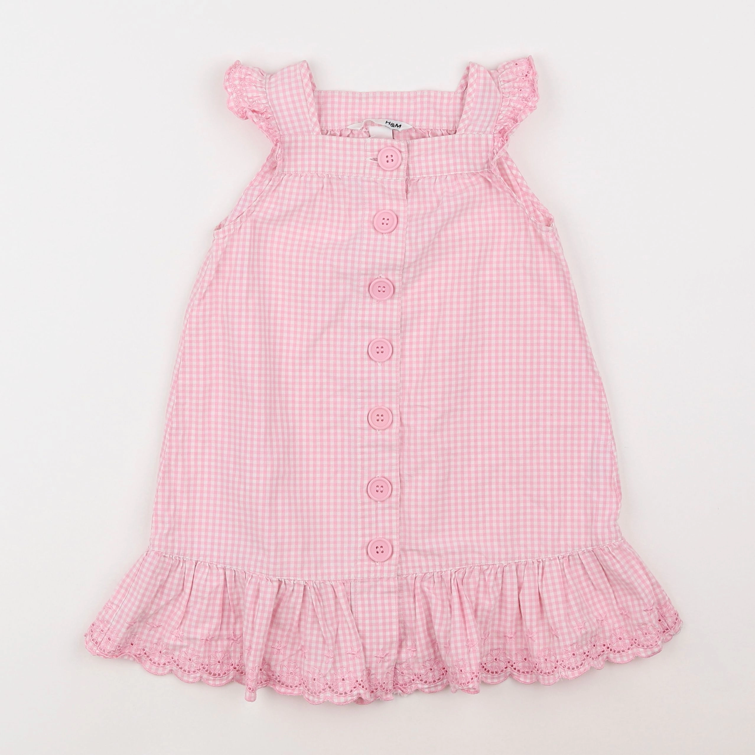 H&M - robe rose, blanc - 2/3 ans