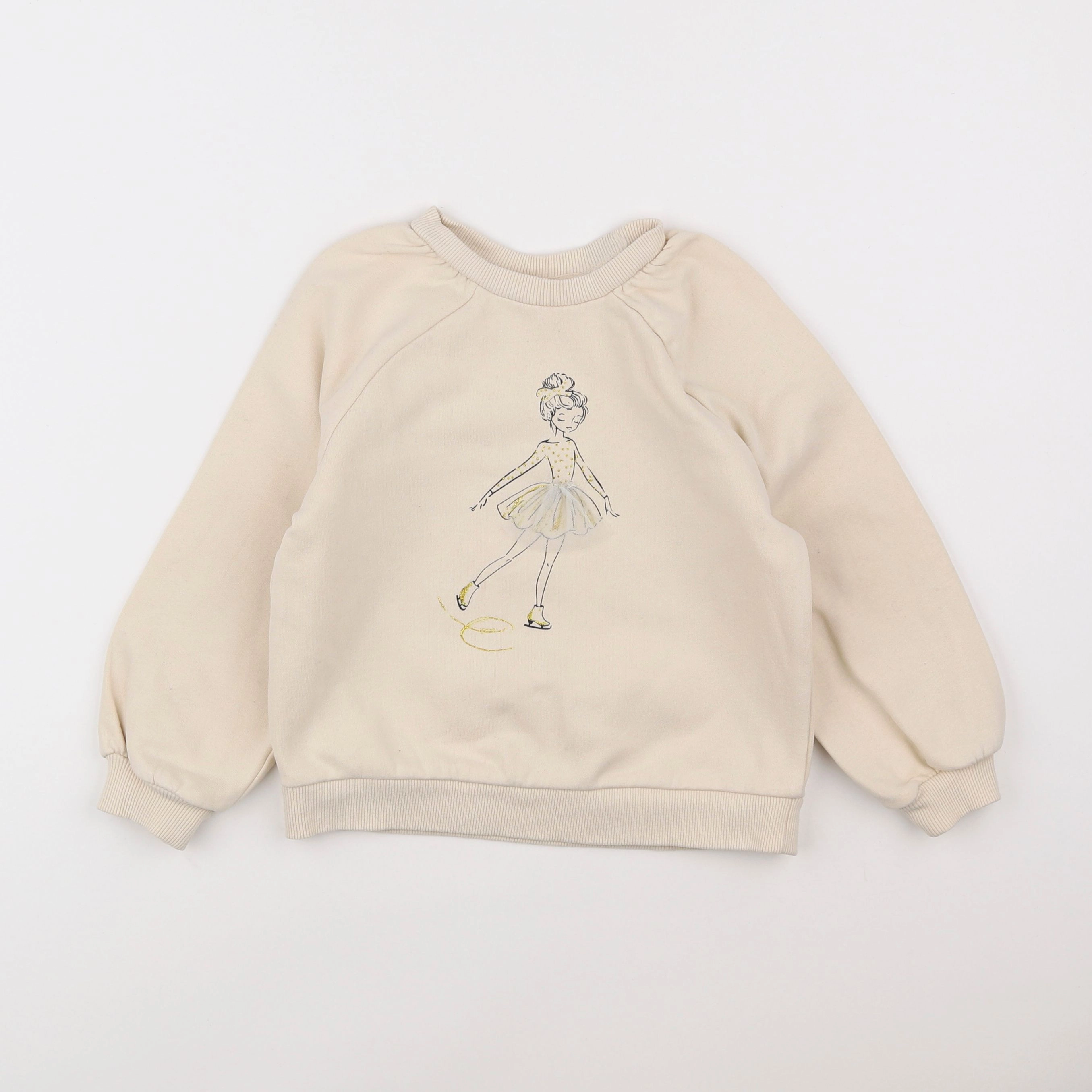 Vertbaudet - sweat beige - 5 ans