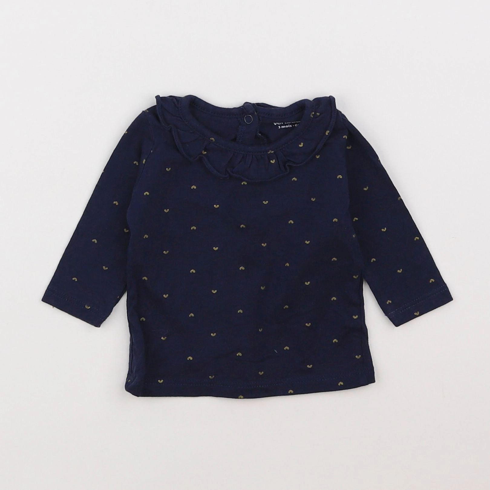 Vertbaudet - tee-shirt bleu - 3 mois