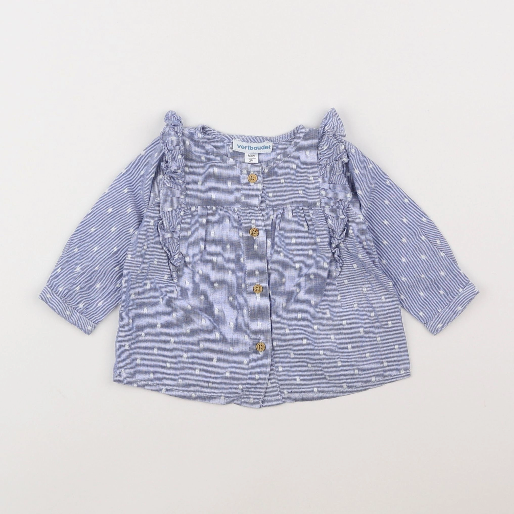 Vertbaudet - blouse bleu - 3 mois