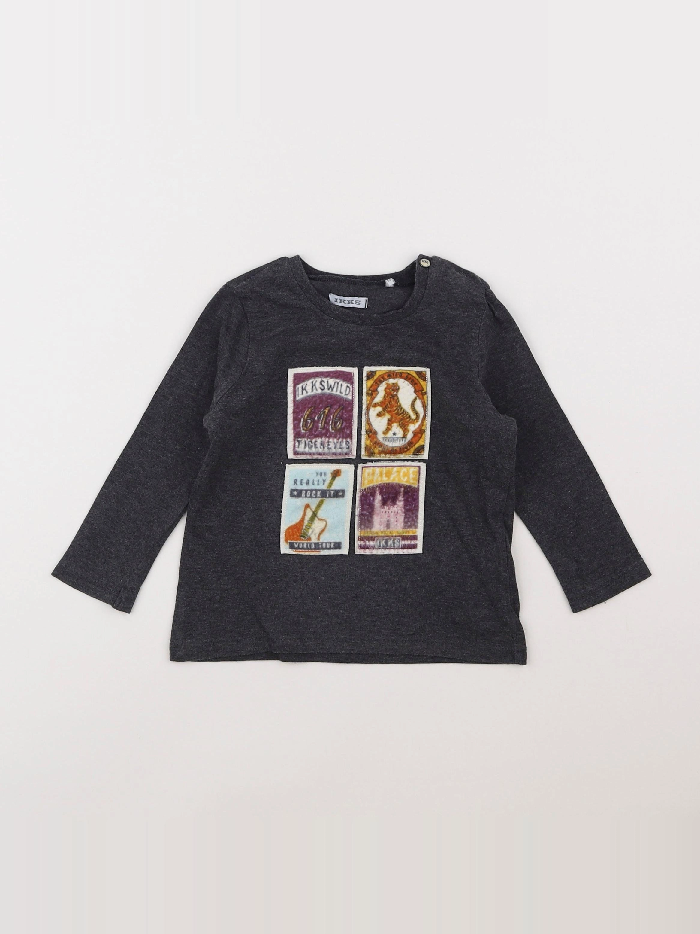 IKKS - tee-shirt gris - 18 mois