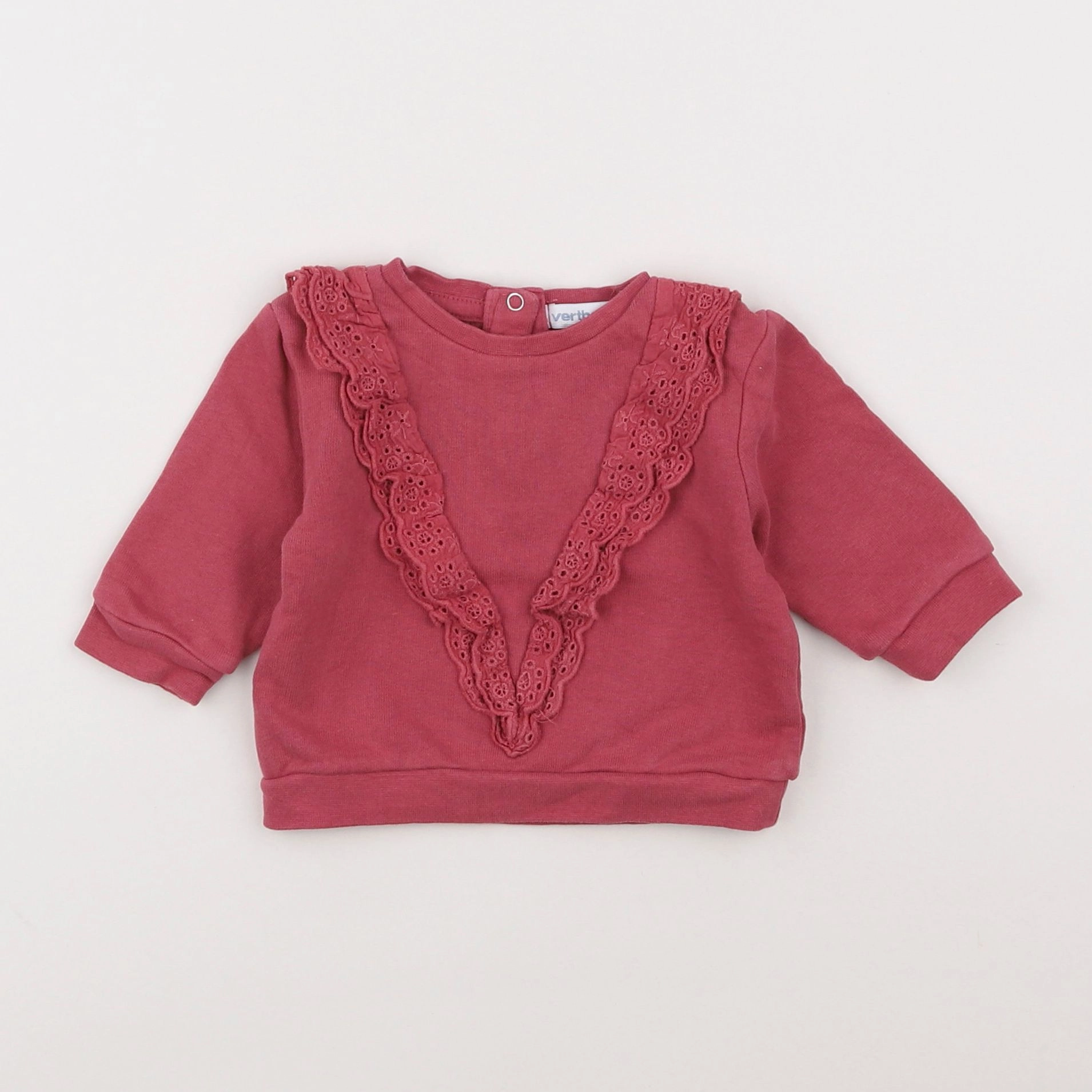Vertbaudet - sweat rose - 3 mois