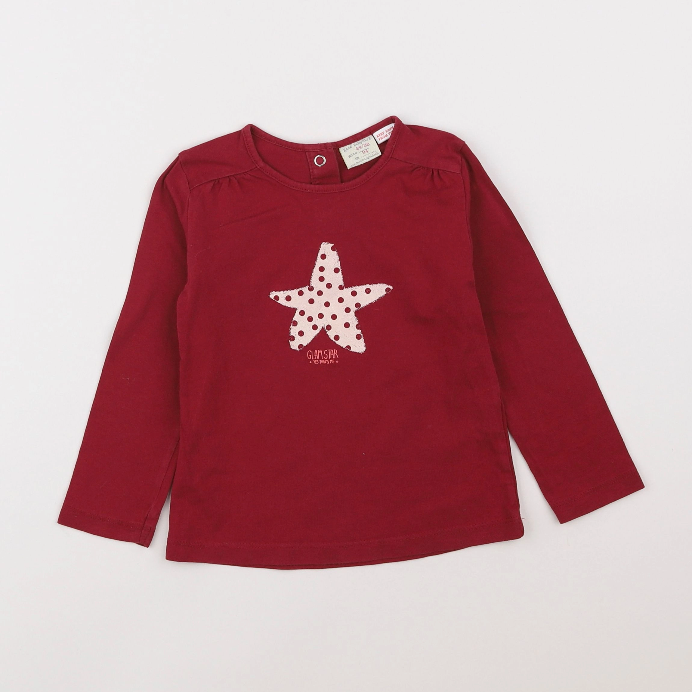 Zara - tee-shirt rouge - 2/3 ans