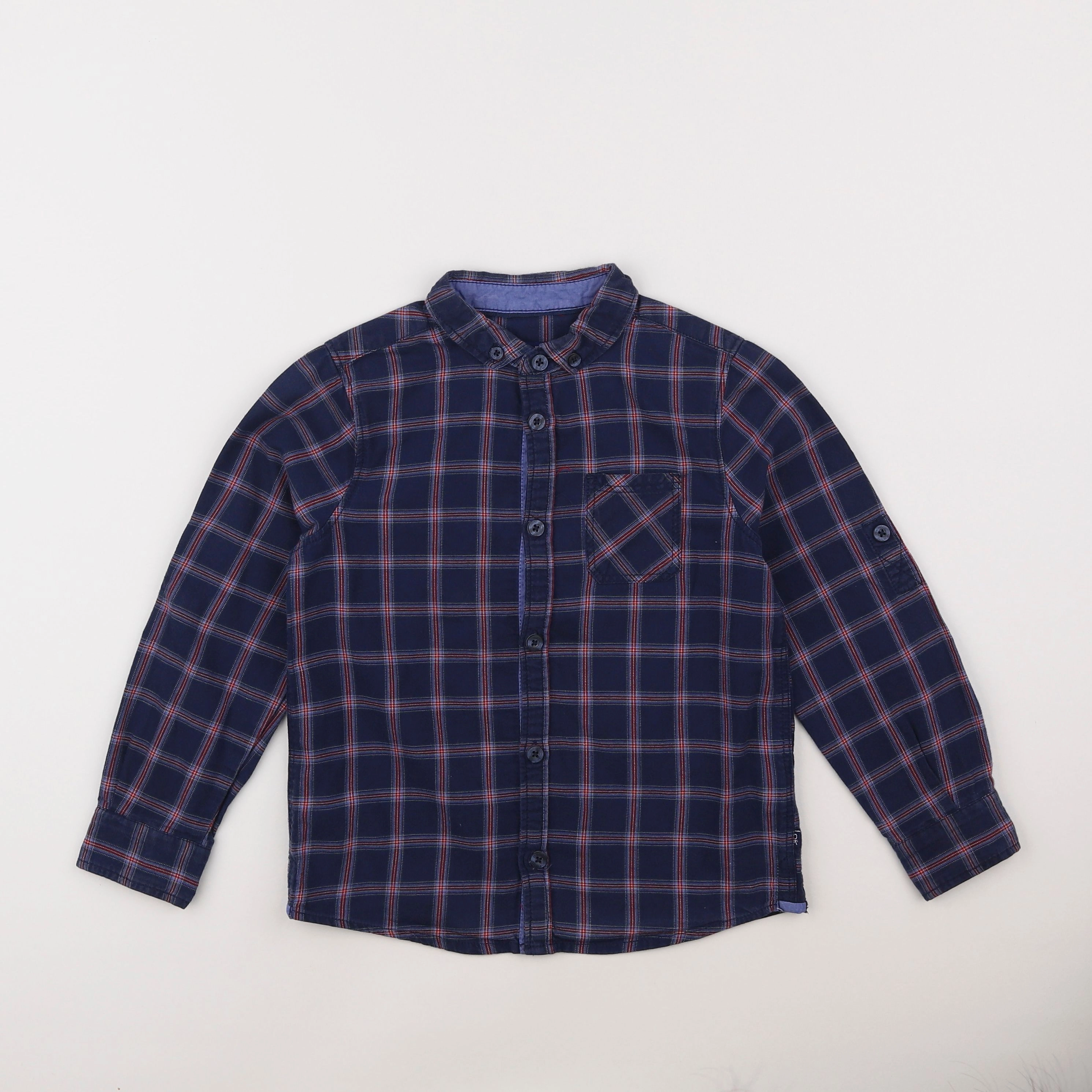 Okaidi - chemise bleu, rouge - 6 ans