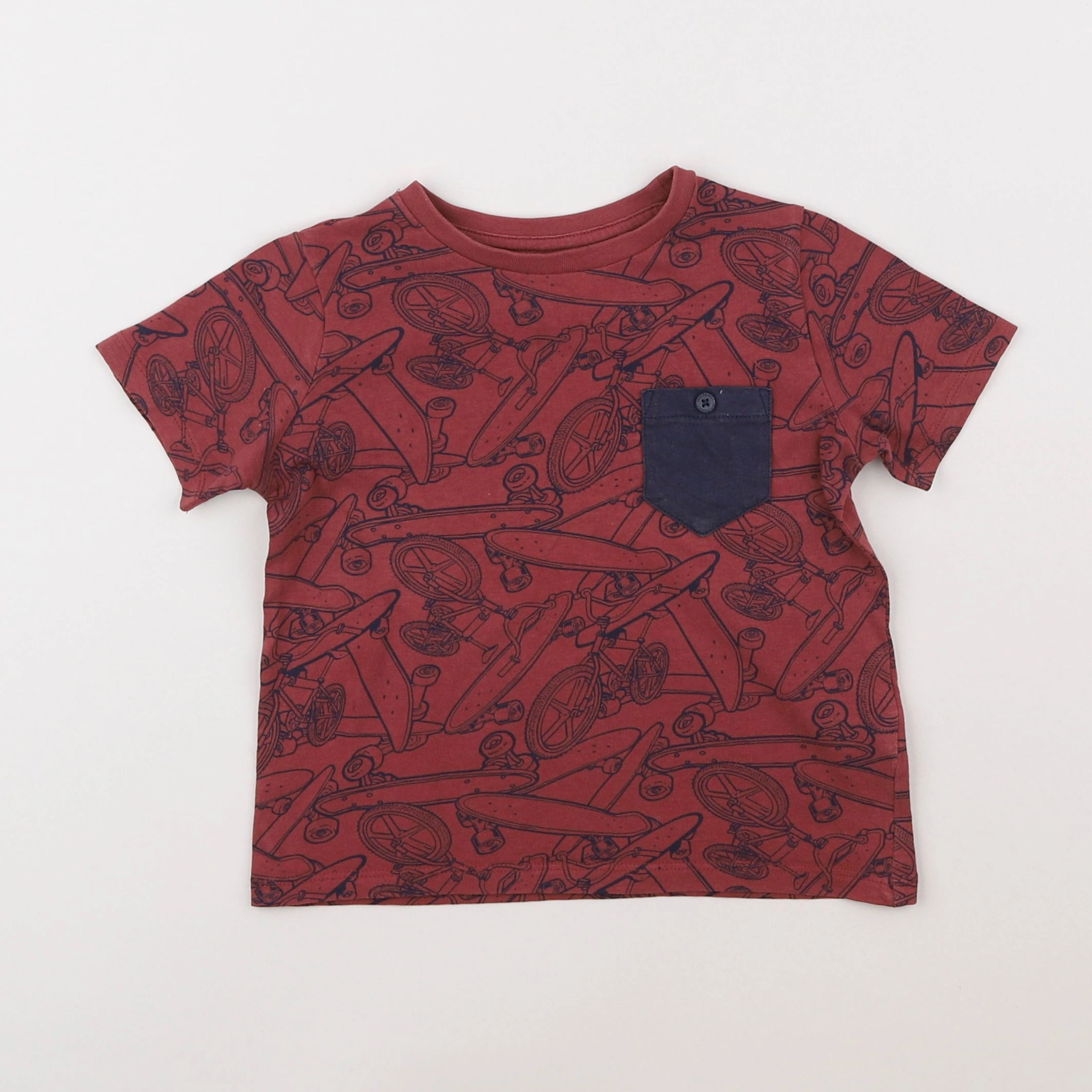 Vertbaudet - tee-shirt rouge, bleu - 3 ans