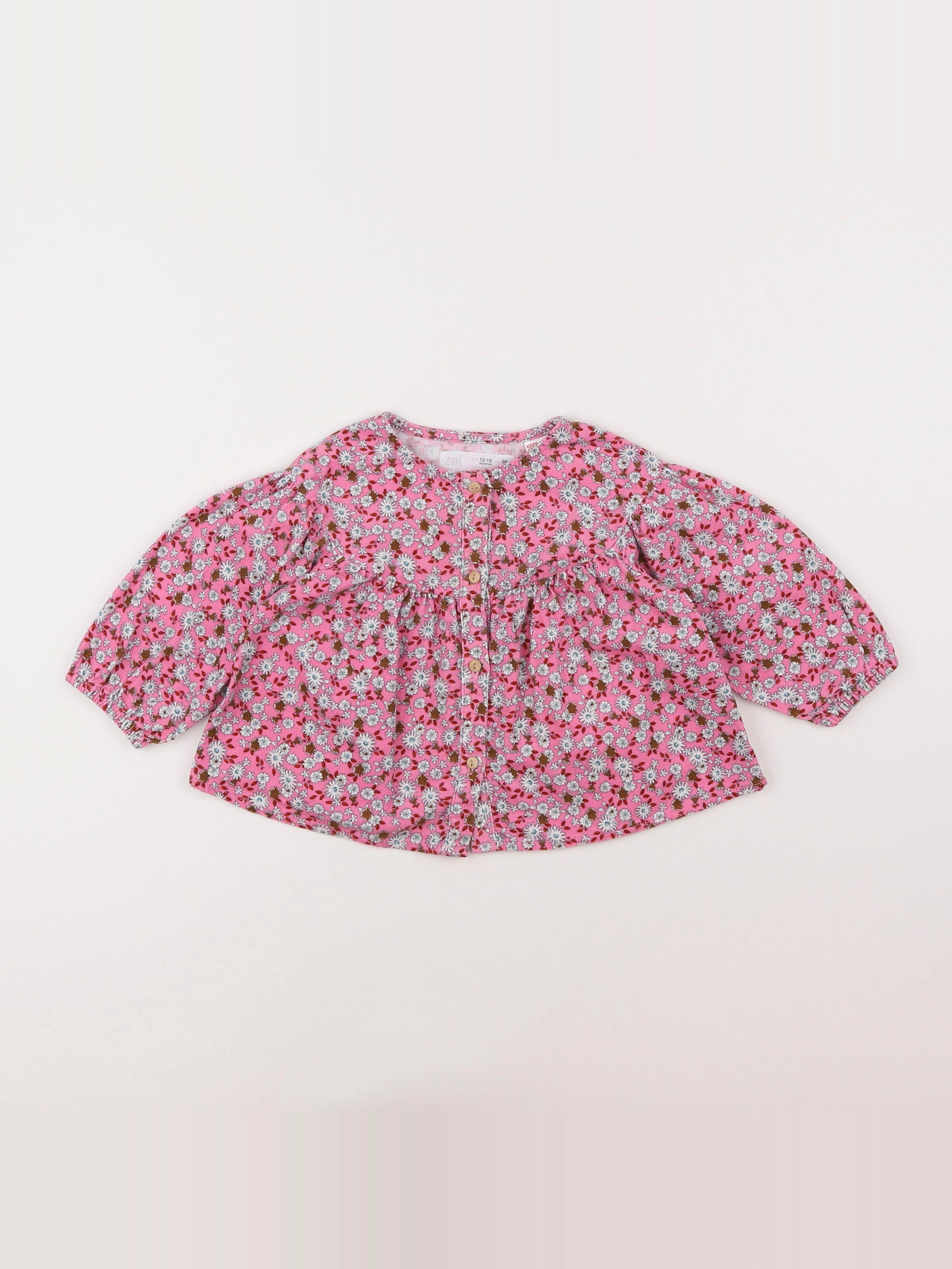 Zara - blouse rose - 12/18 mois