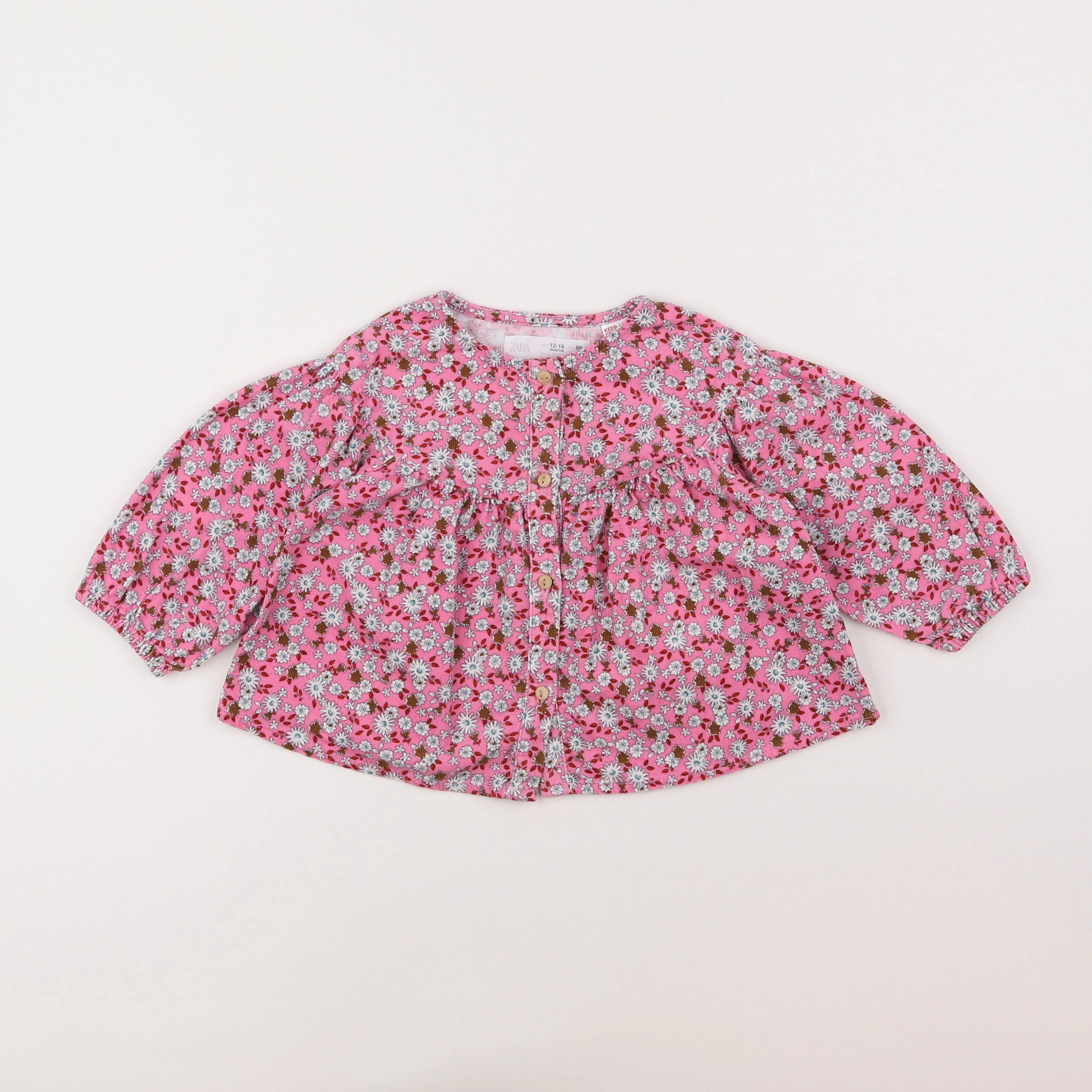 Zara - blouse rose - 12/18 mois