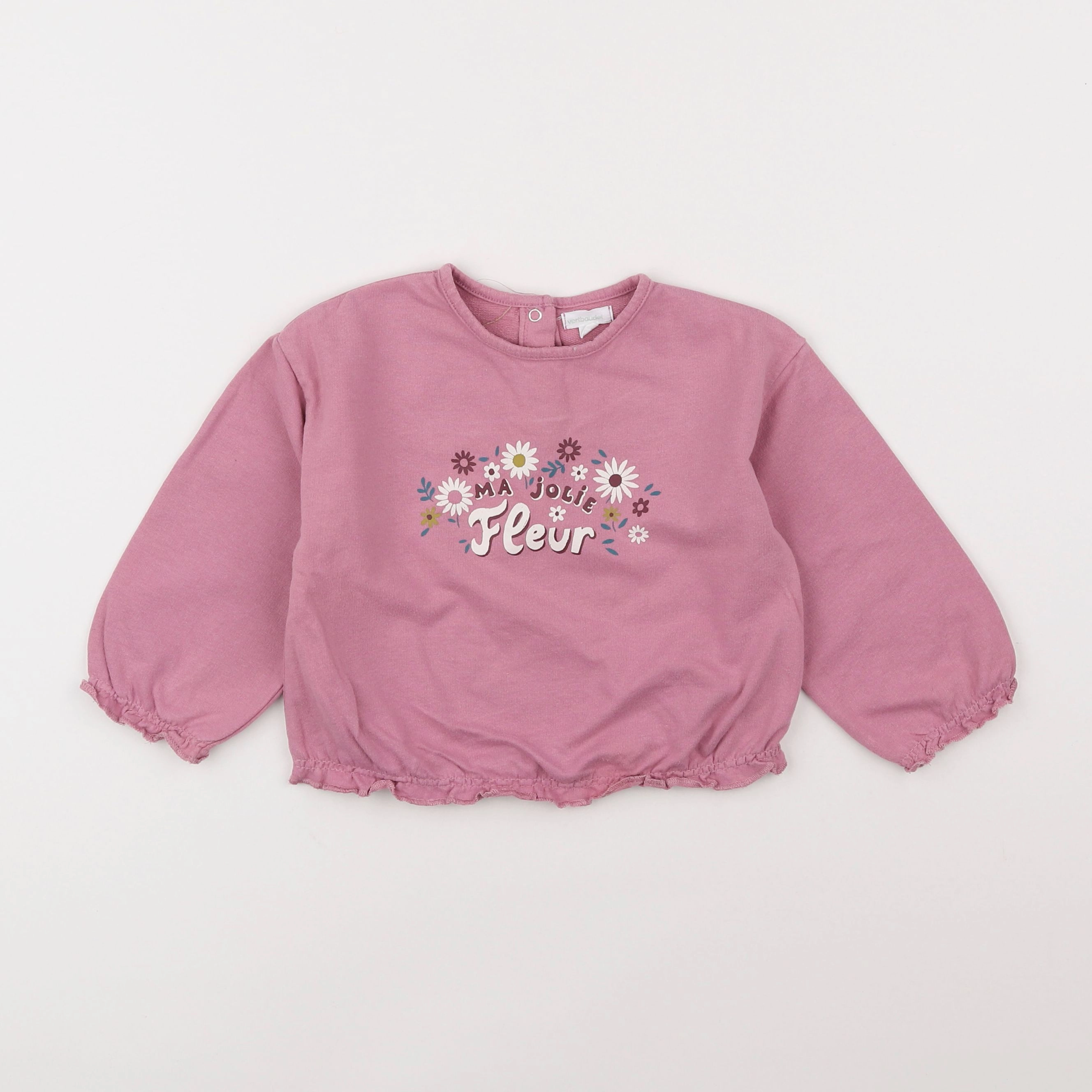 Vertbaudet - sweat rose - 2 ans