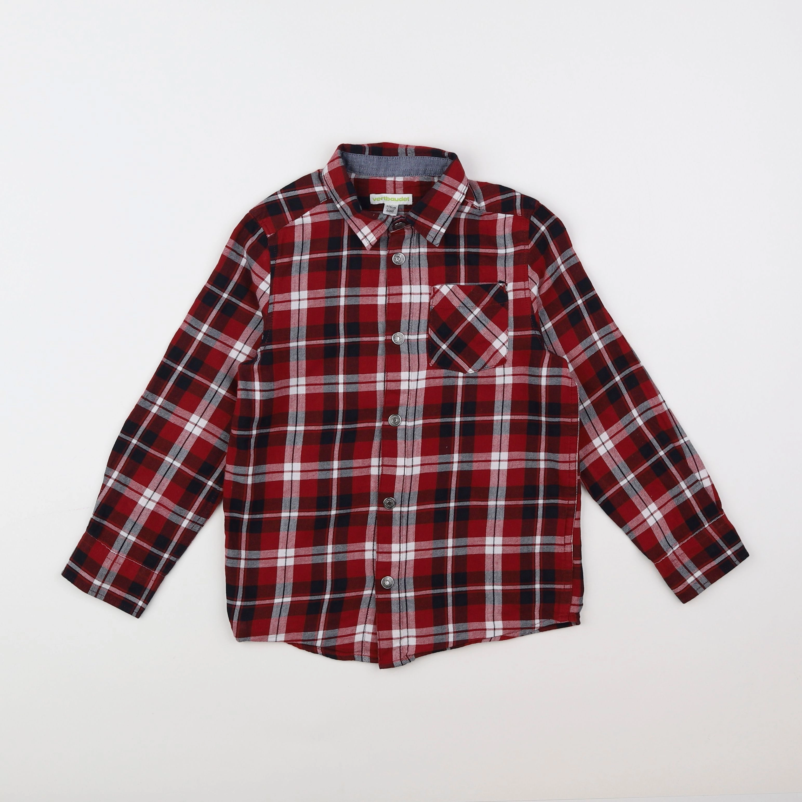 Vertbaudet - chemise multicolore - 6 ans
