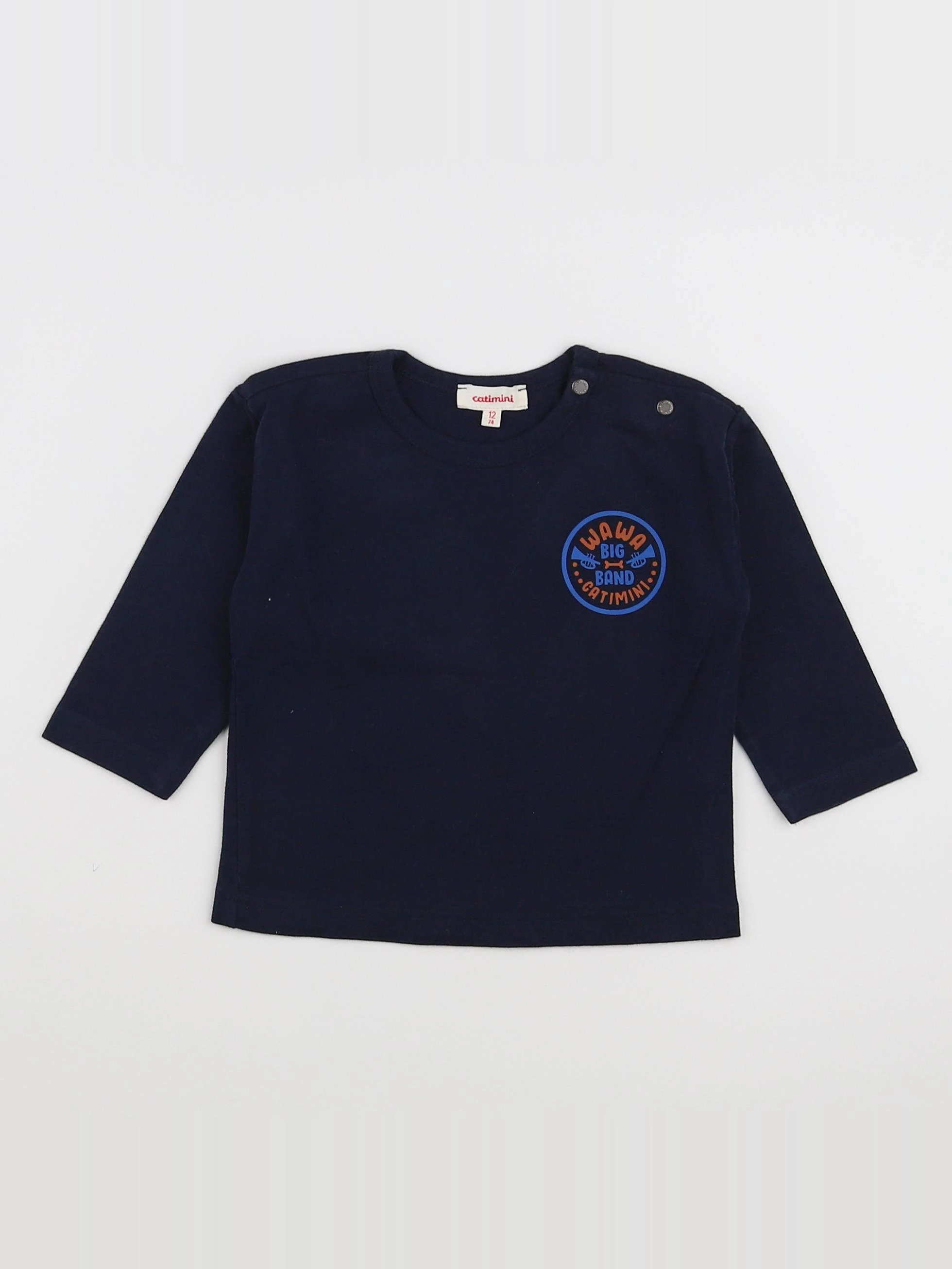 Catimini - tee-shirt bleu - 12 mois