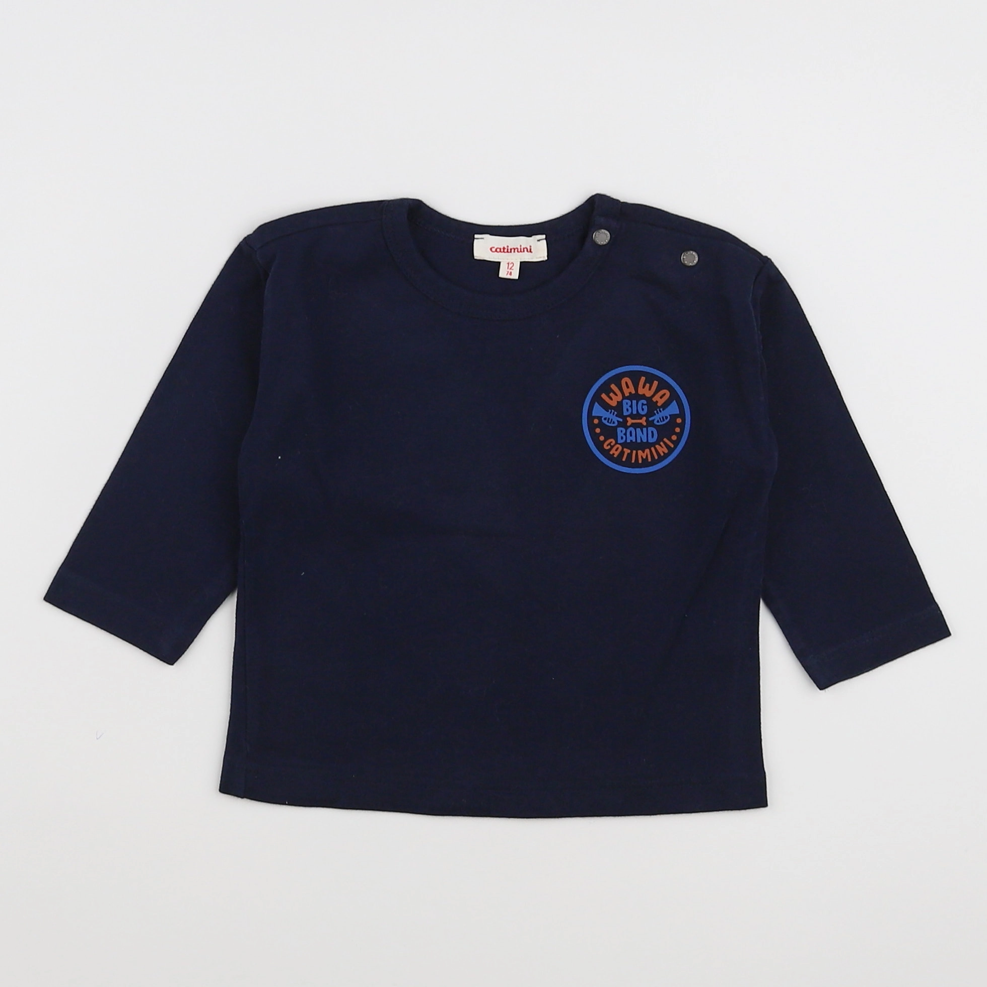 Catimini - tee-shirt bleu - 12 mois