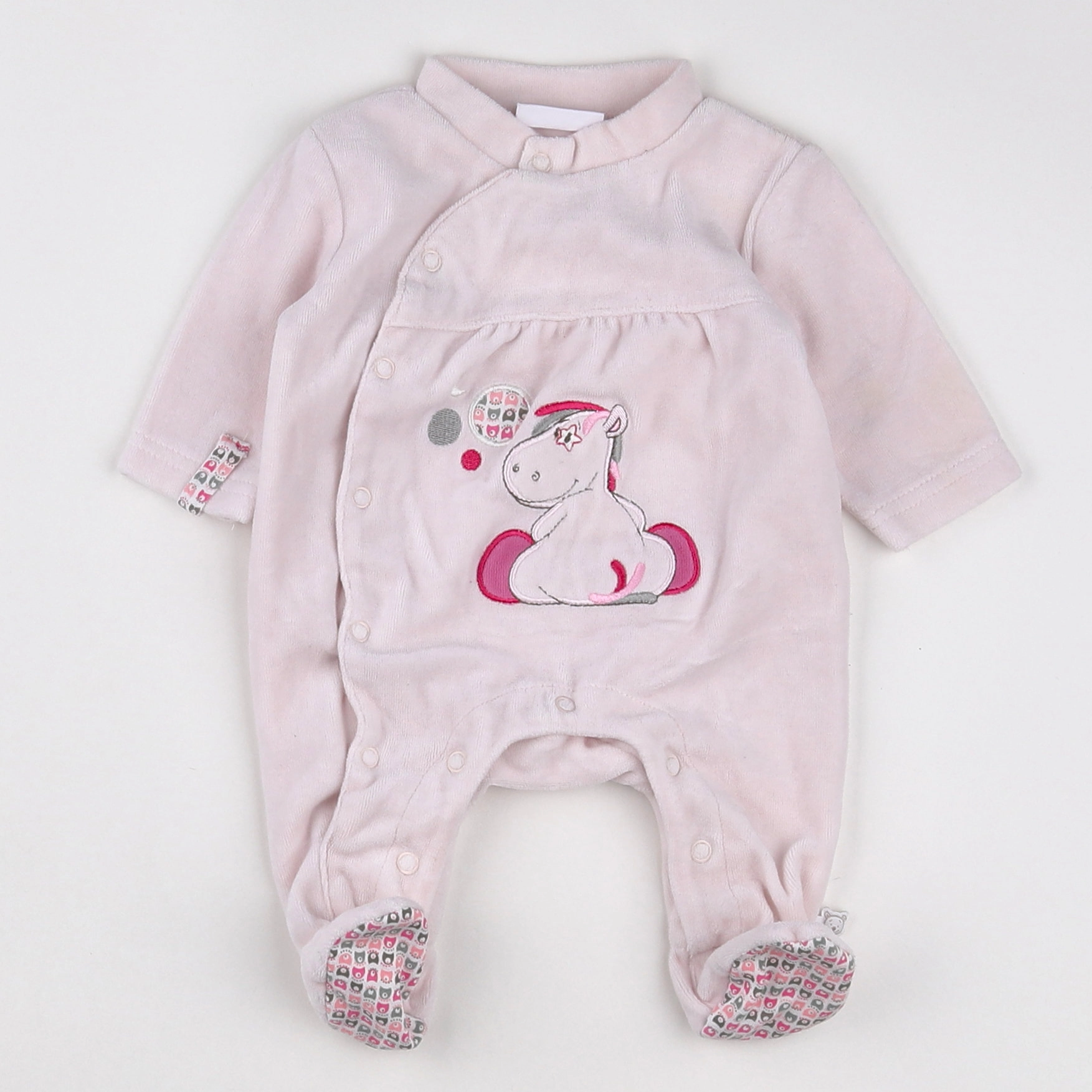 Noukie's - pyjama velours rose - 0 mois