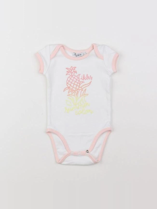 IKKS - body blanc, rose - 3 mois