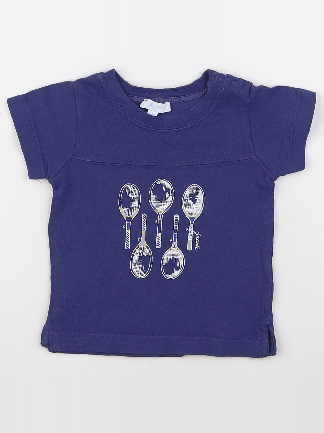 Jacadi - tee-shirt bleu, blanc - 6 mois