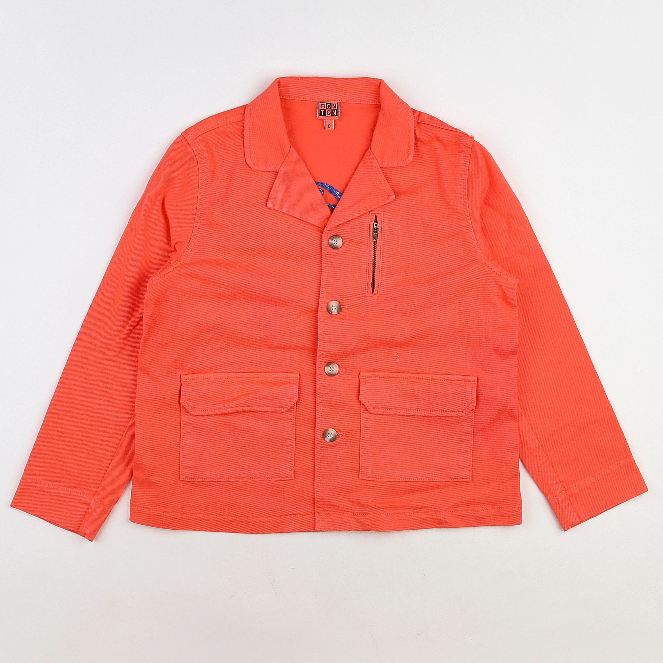 Bonton - veste imprimé au dos orange - 8 ans