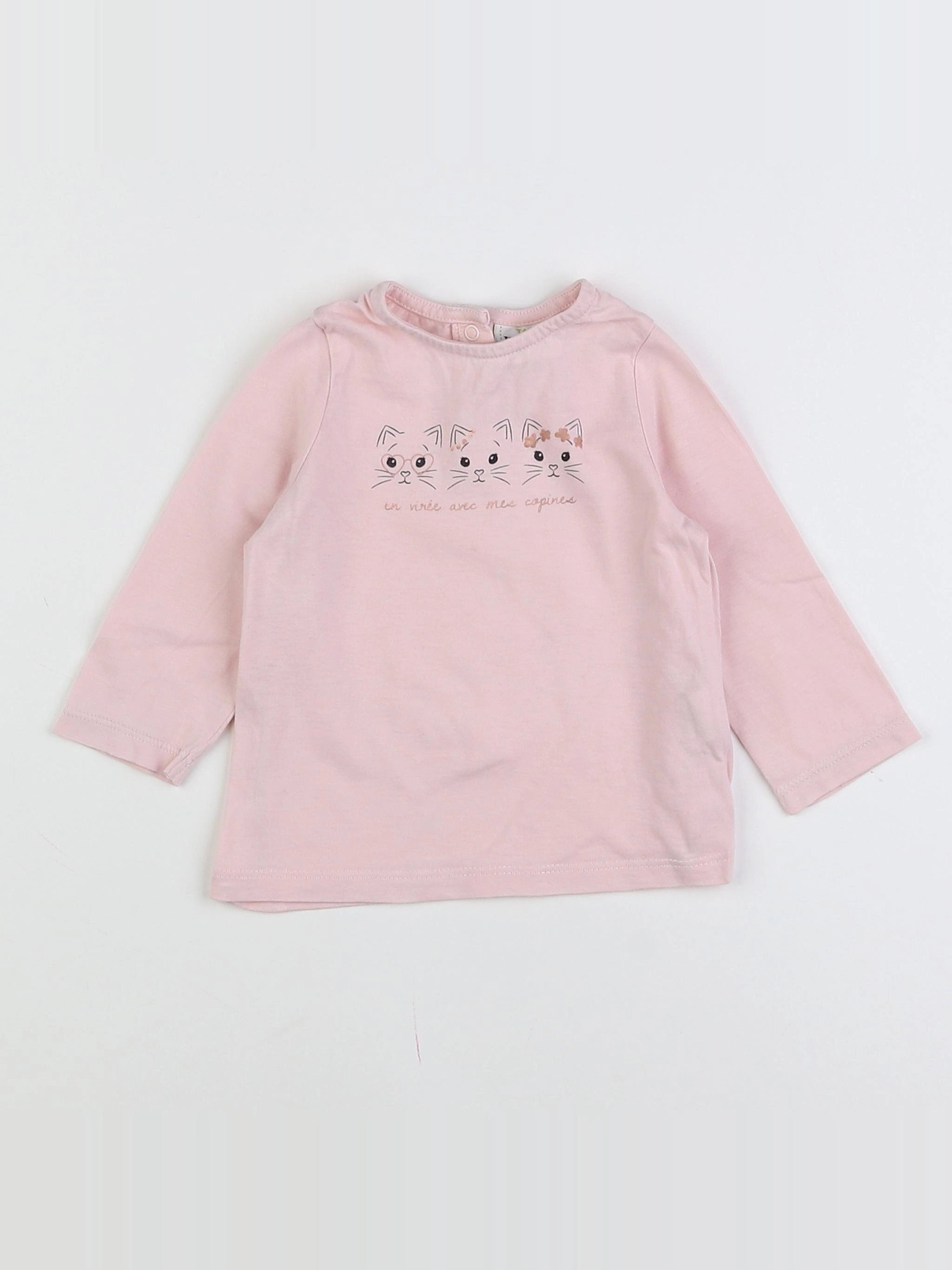 Tape à l'oeil - tee-shirt rose - 9 mois