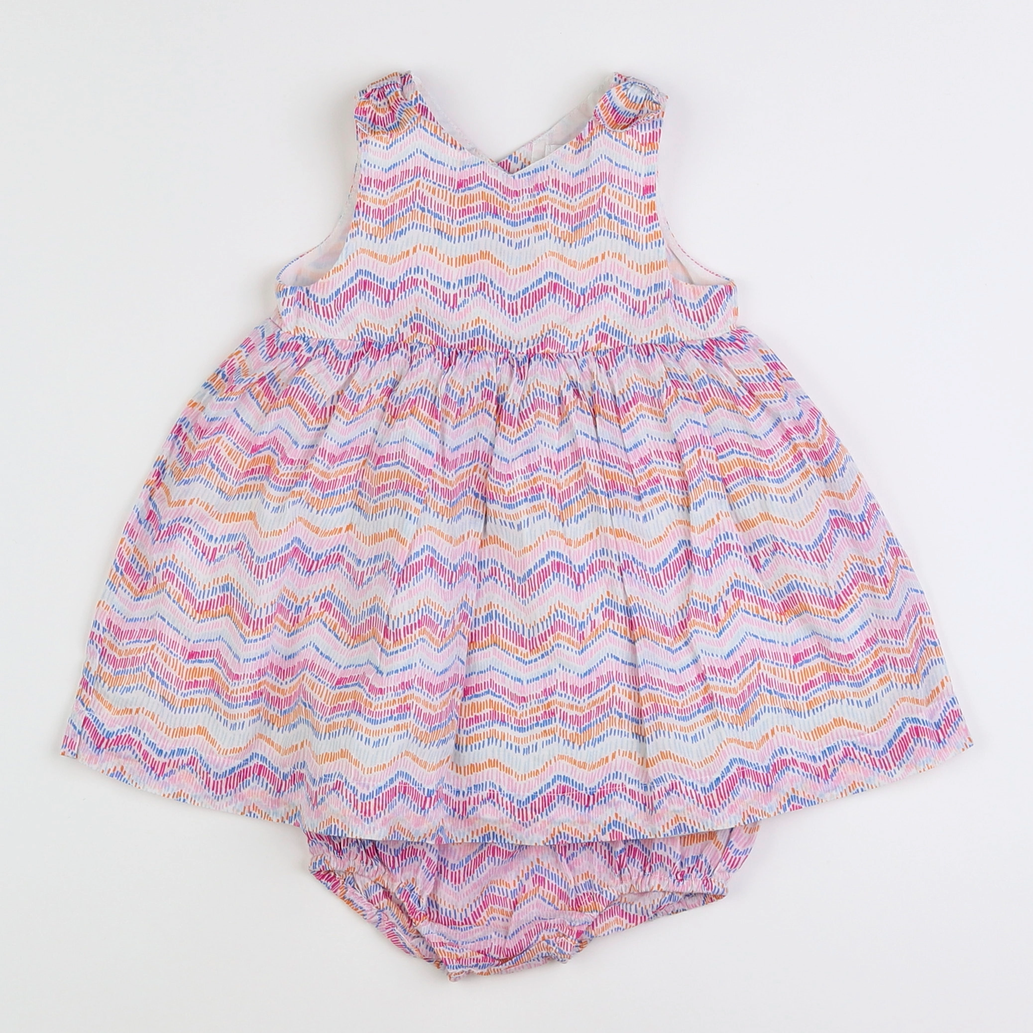 Natalys - robe blanc, rose - 12 mois