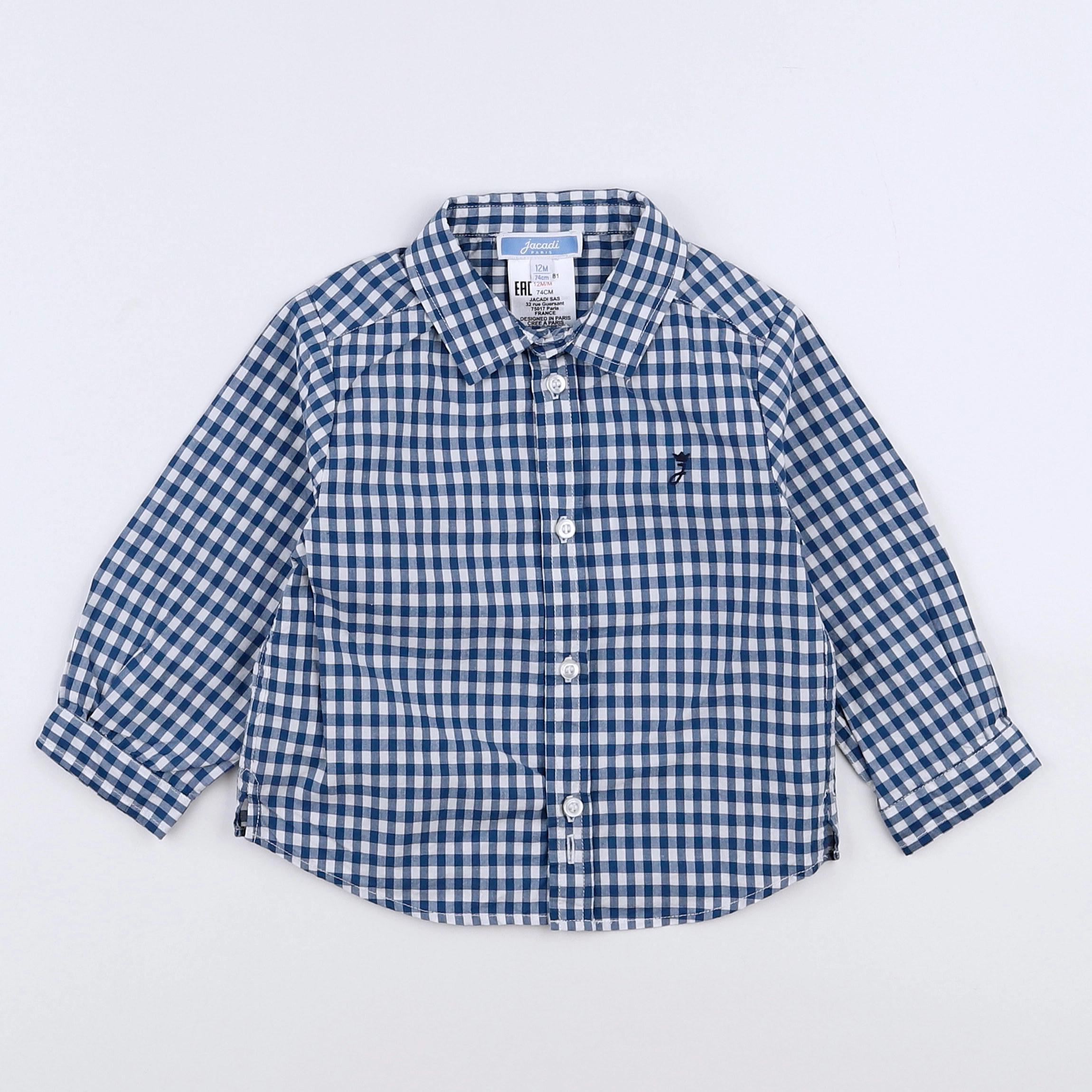 Jacadi - chemise bleu - 12 mois