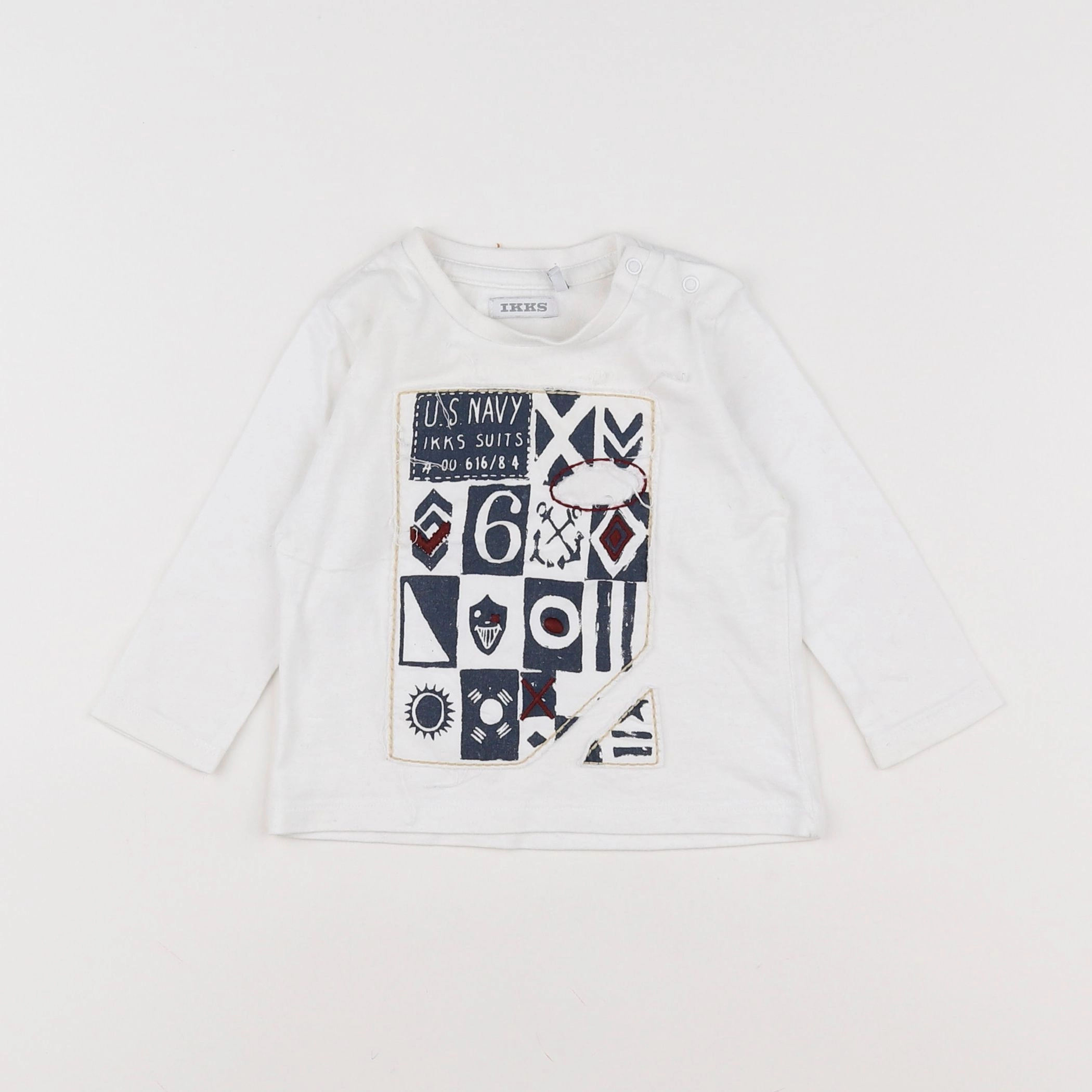 IKKS - tee-shirt blanc - 6 mois