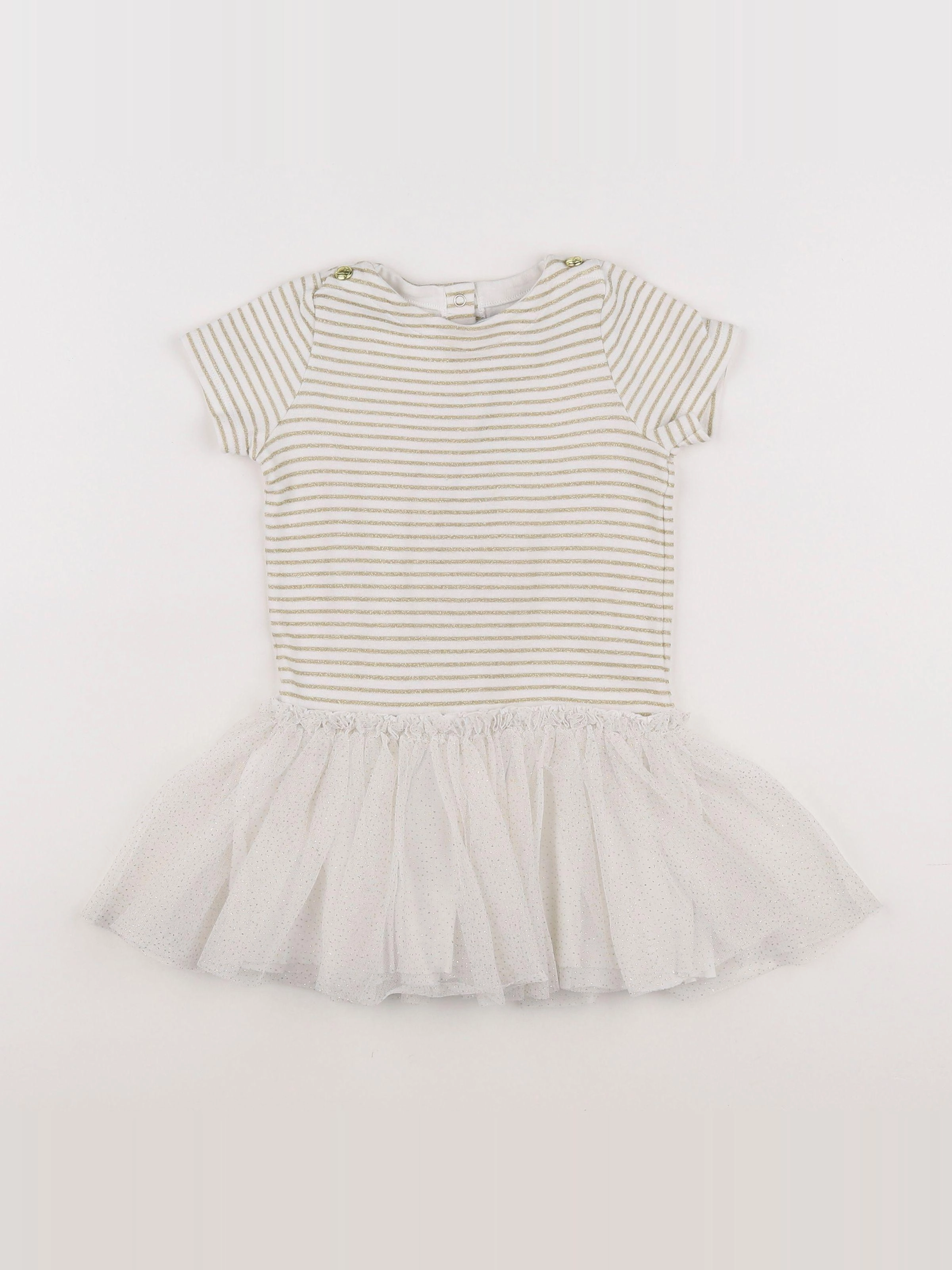 Petit Bateau - robe beige, or - 18 mois
