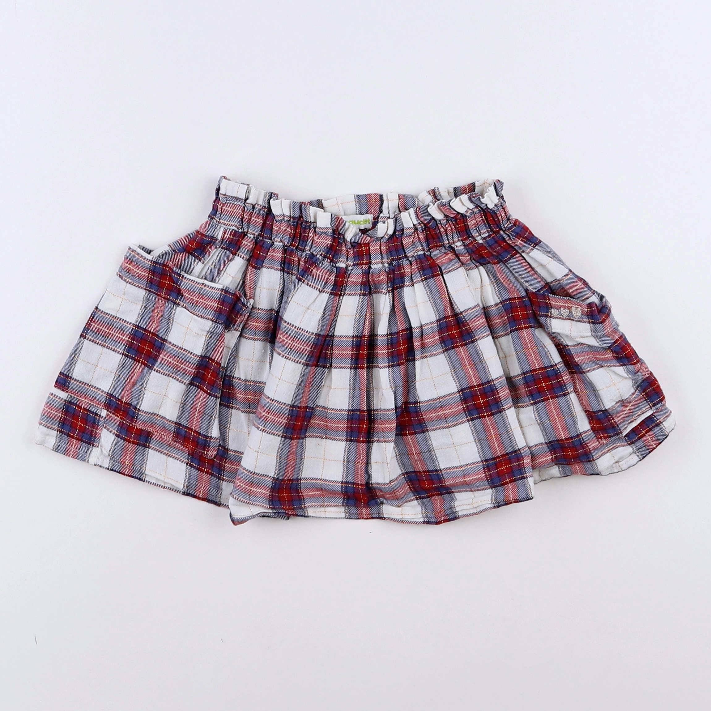 Vertbaudet - jupe blanc, rouge - 2 ans