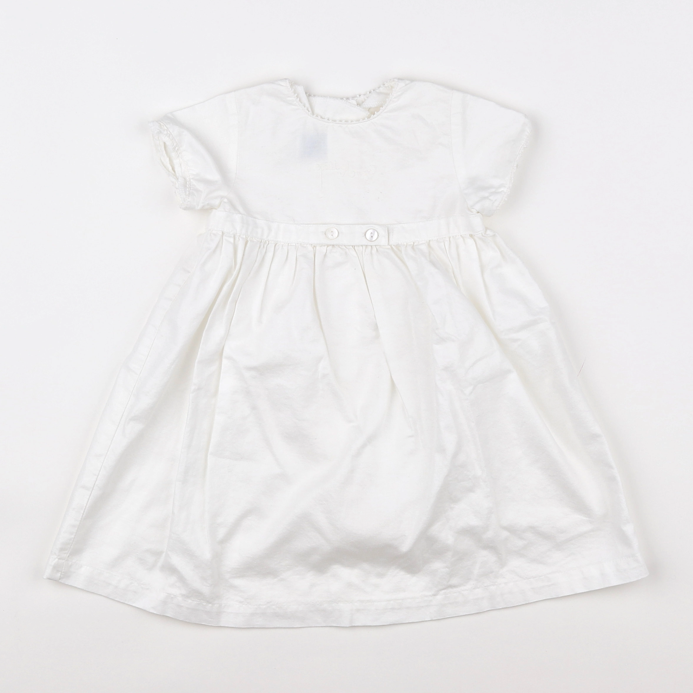 Petit Bateau - robe blanc - 12 mois