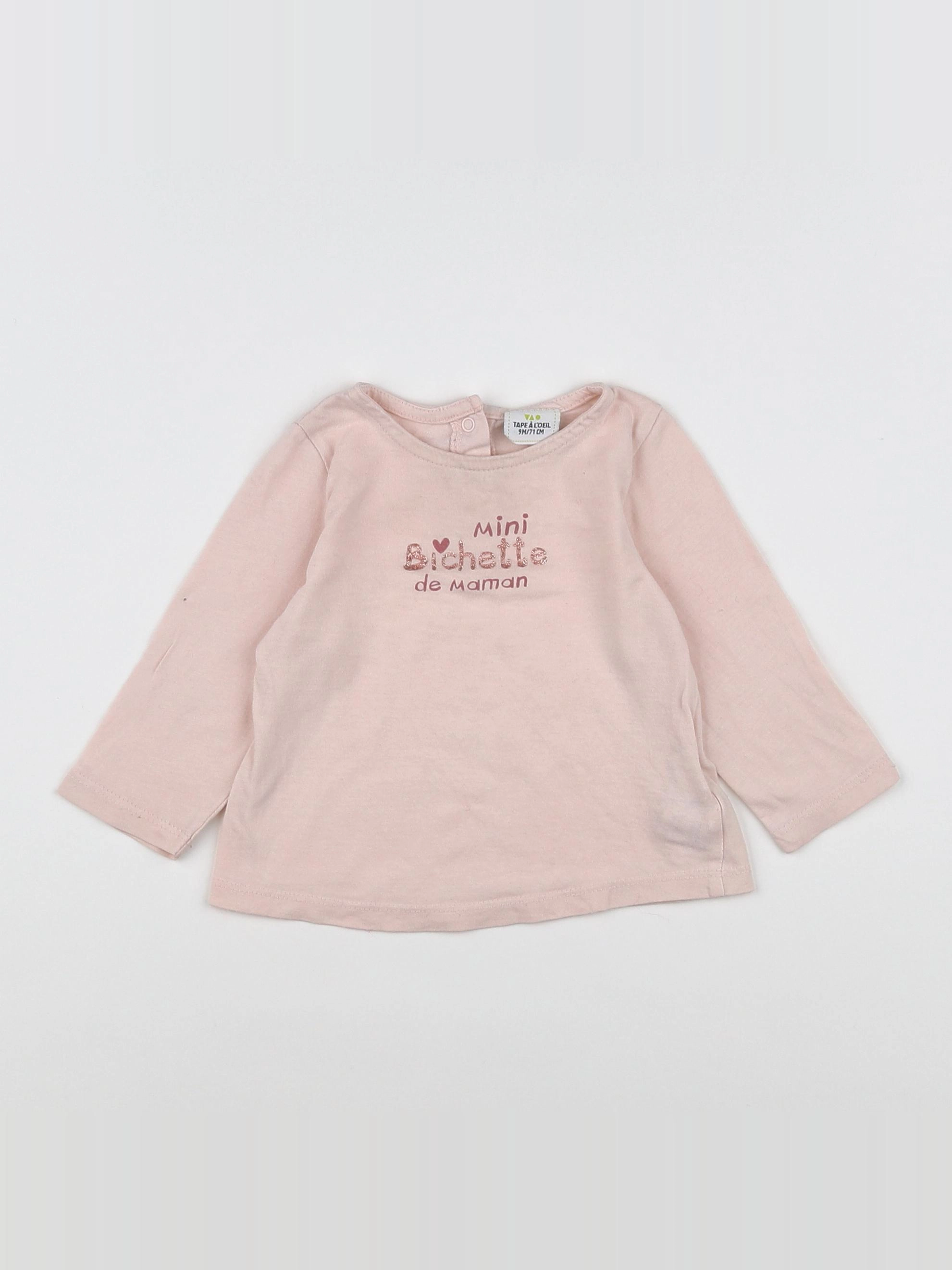 Tape à l'oeil - tee-shirt rose - 9 mois