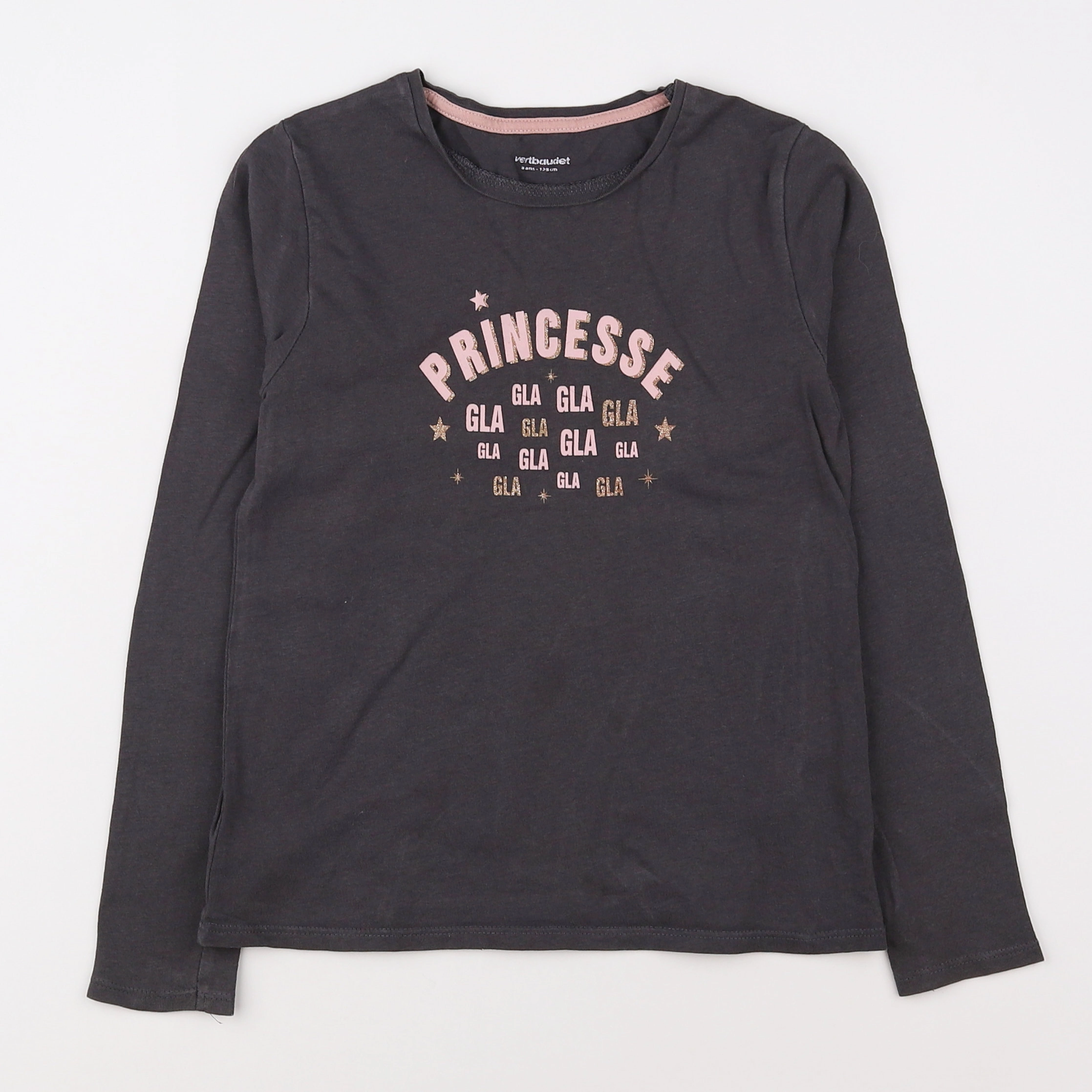 Vertbaudet - tee-shirt gris - 8 ans