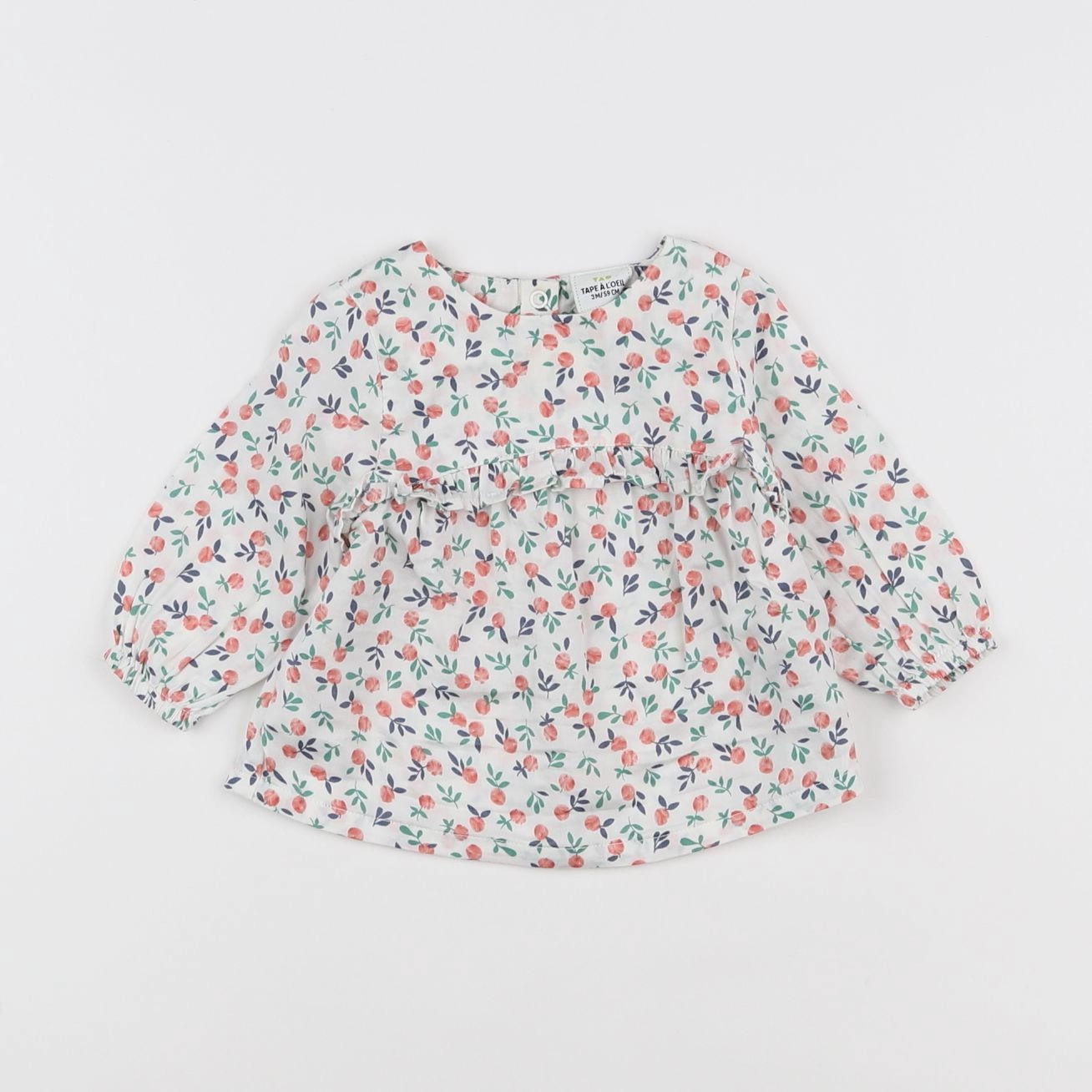 Tape à l'oeil - blouse blanc, rose - 3 mois