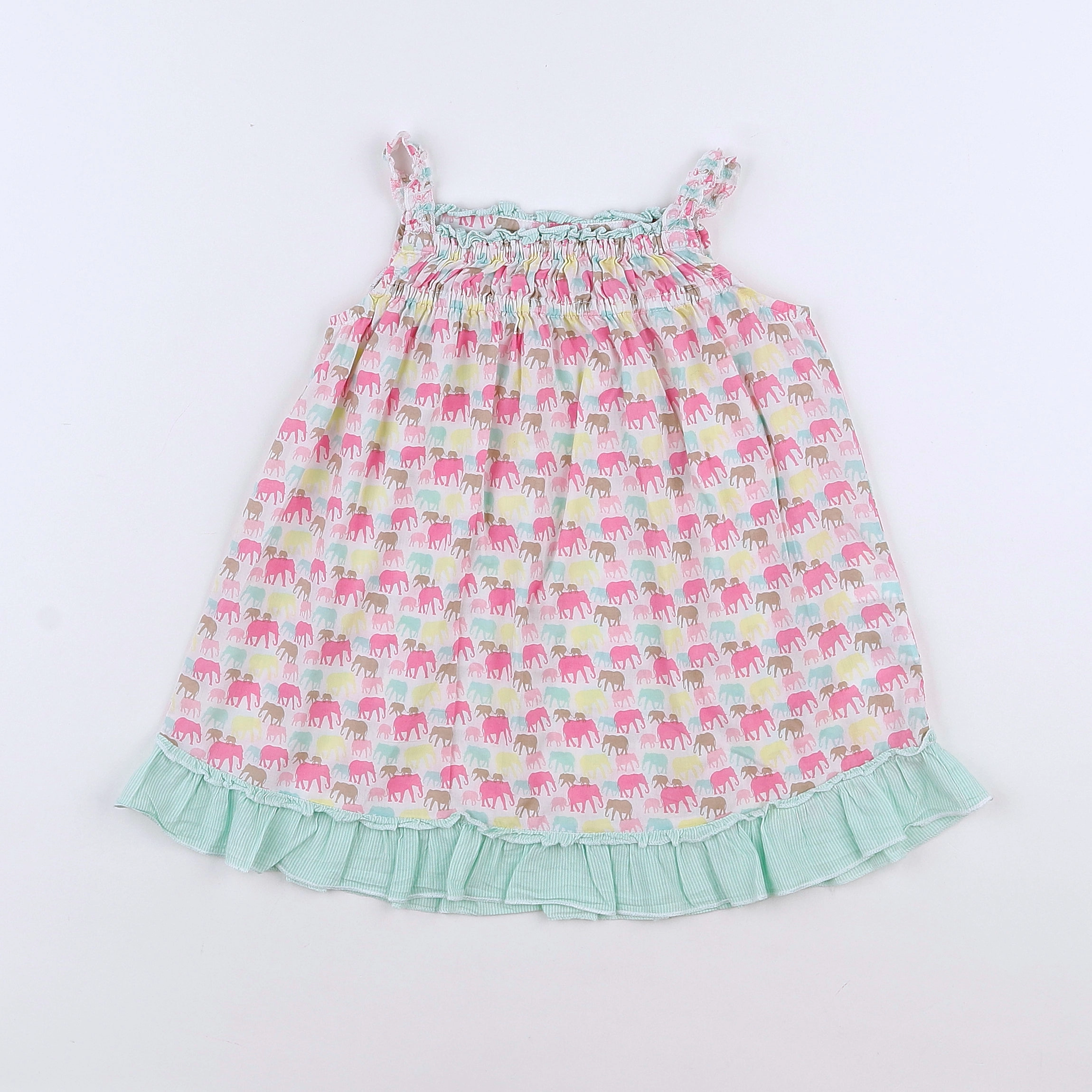 H&M - robe blanc, rose - 12/18 mois