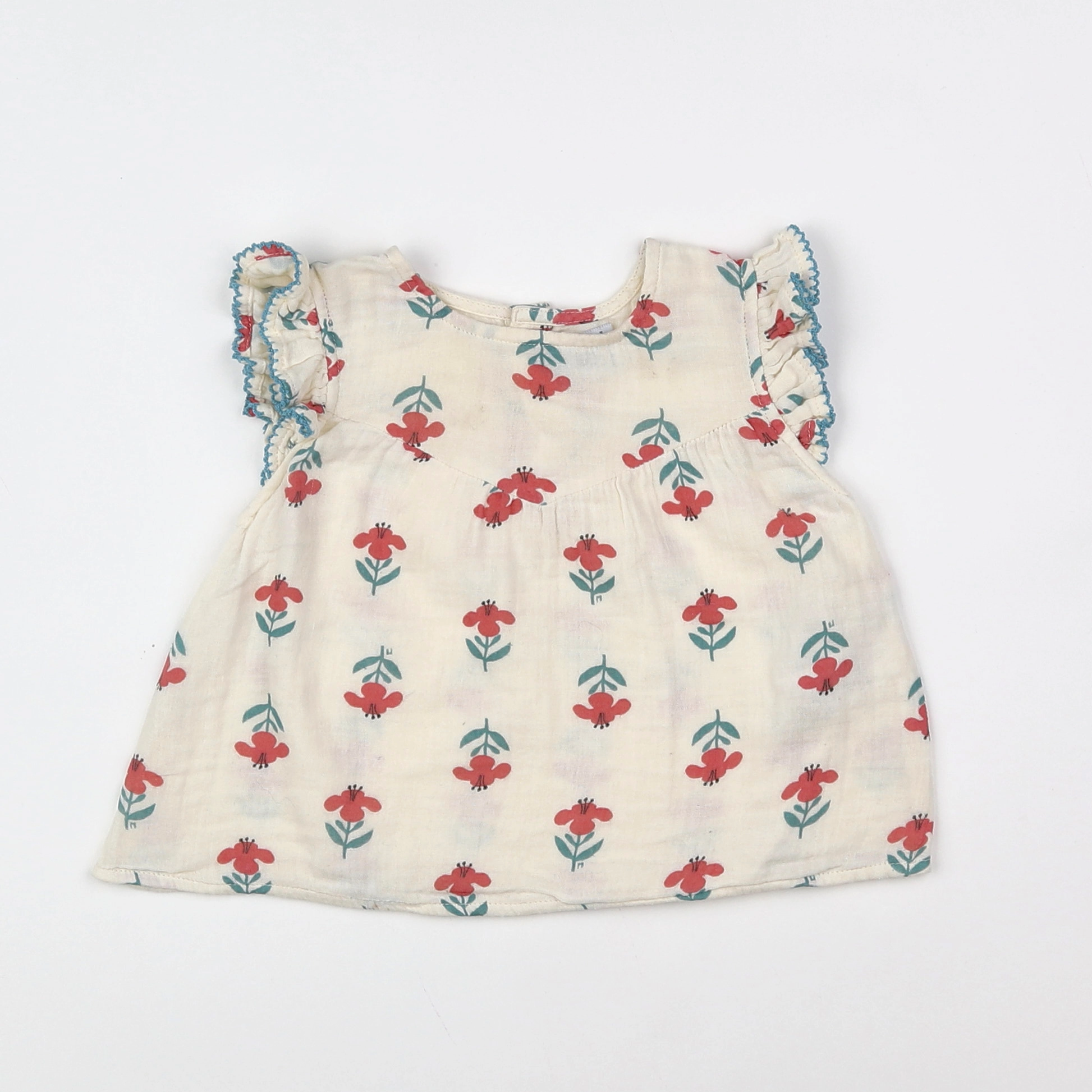 Petit Bateau - blouse beige, rose - 12 mois