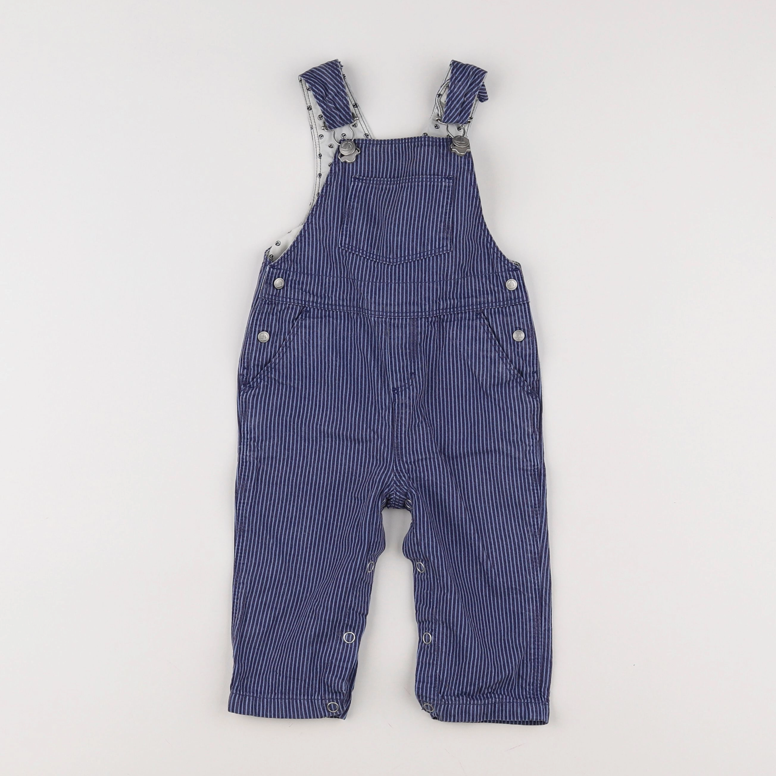 Petit Bateau - salopette bleu, blanc - 6 mois
