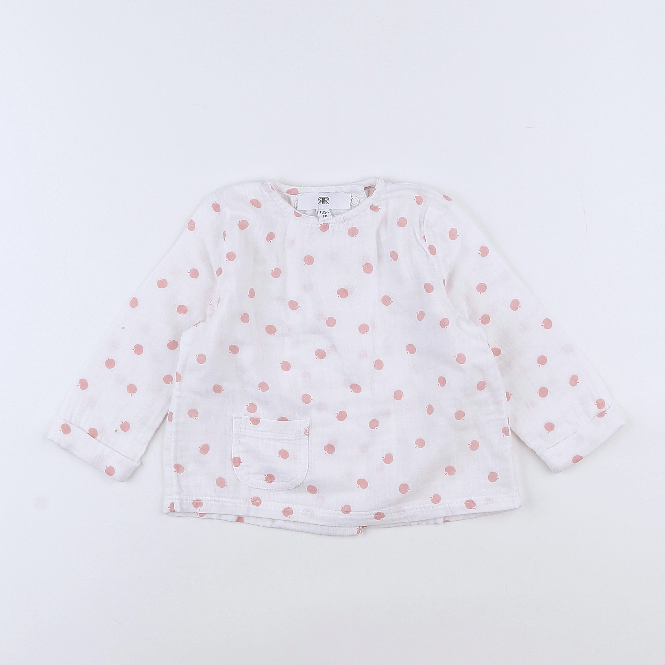 La Redoute - blouse blanc, rose - 12 mois