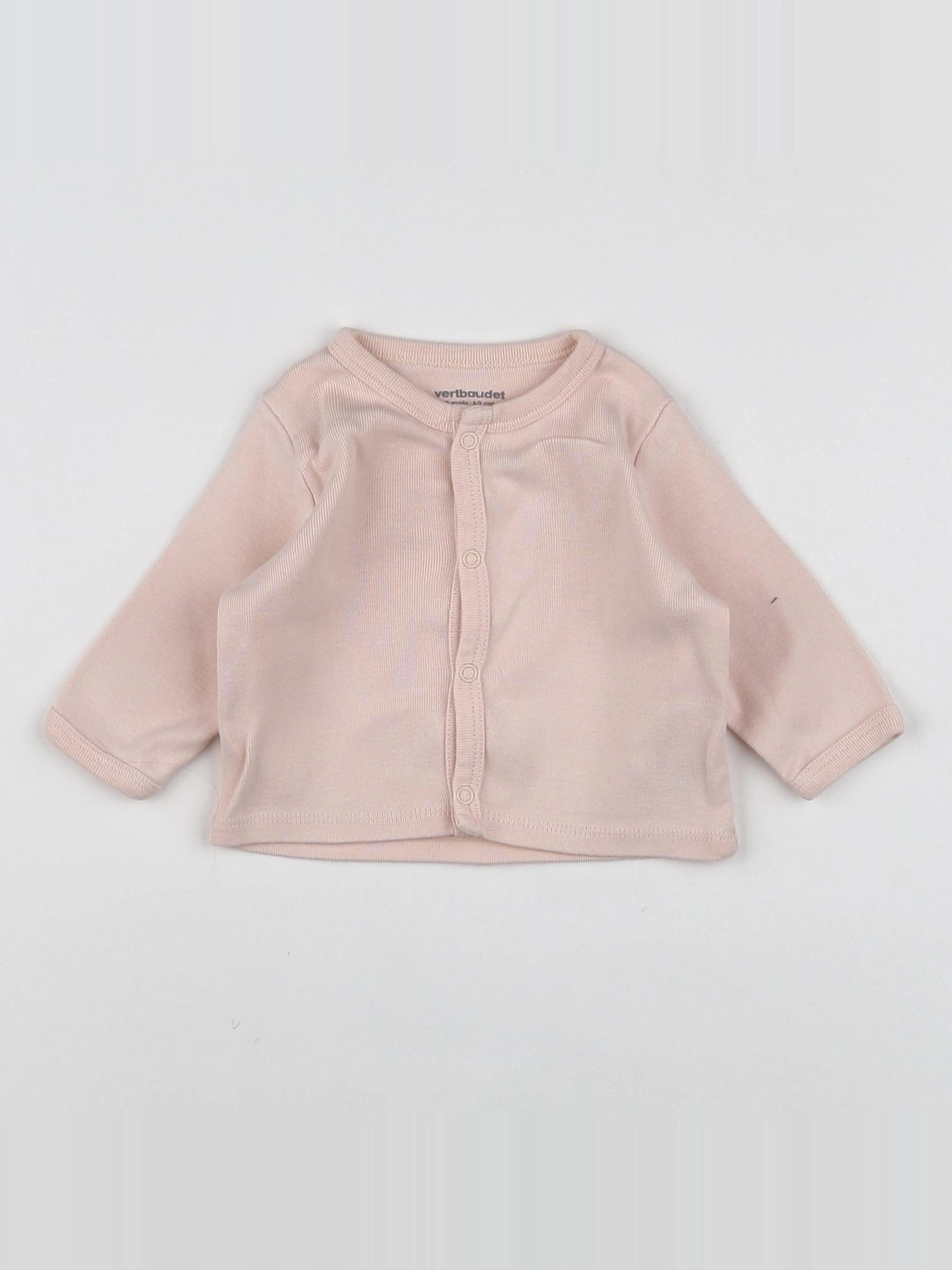 Vertbaudet - sweat rose - 3 mois