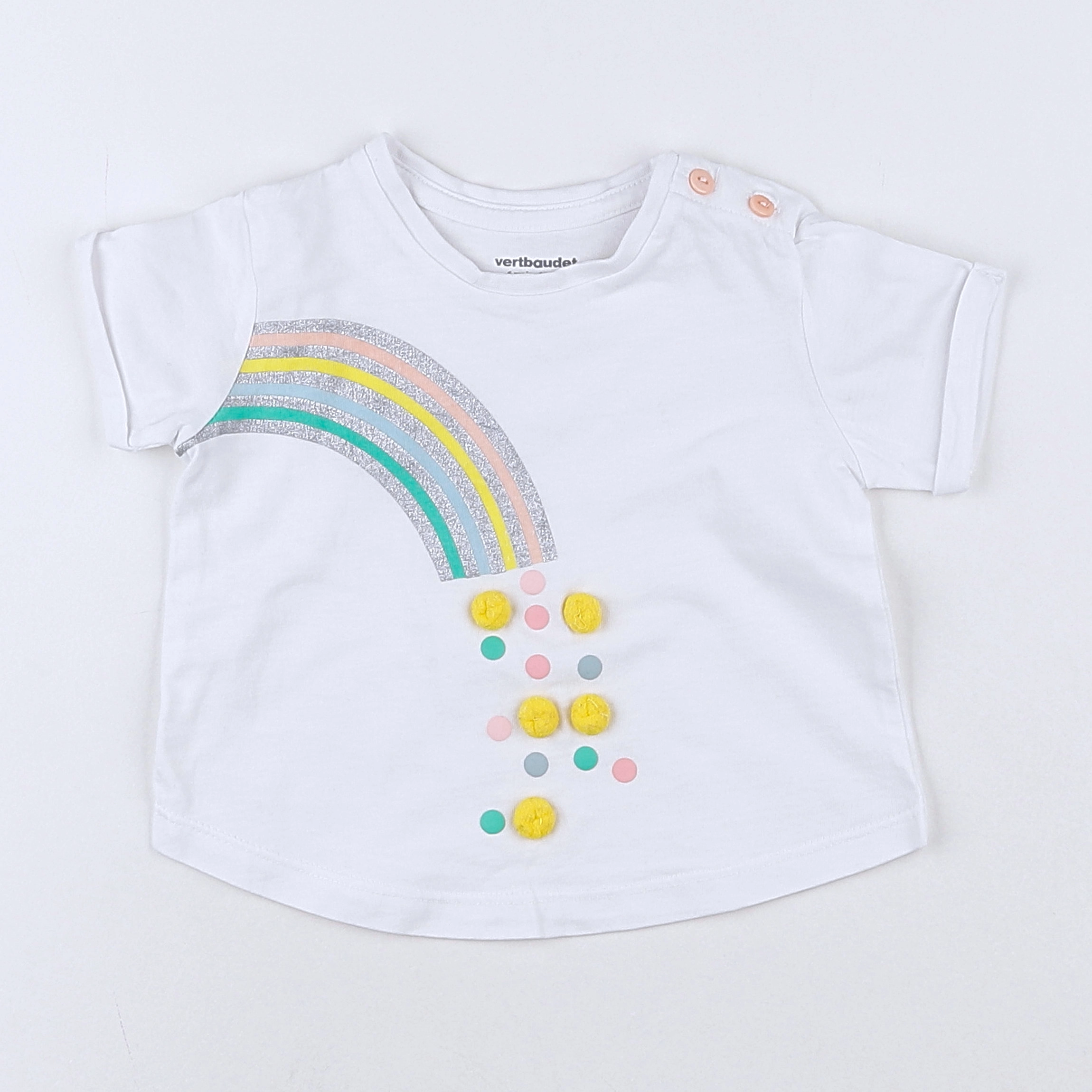 Vertbaudet - tee-shirt blanc - 6 mois