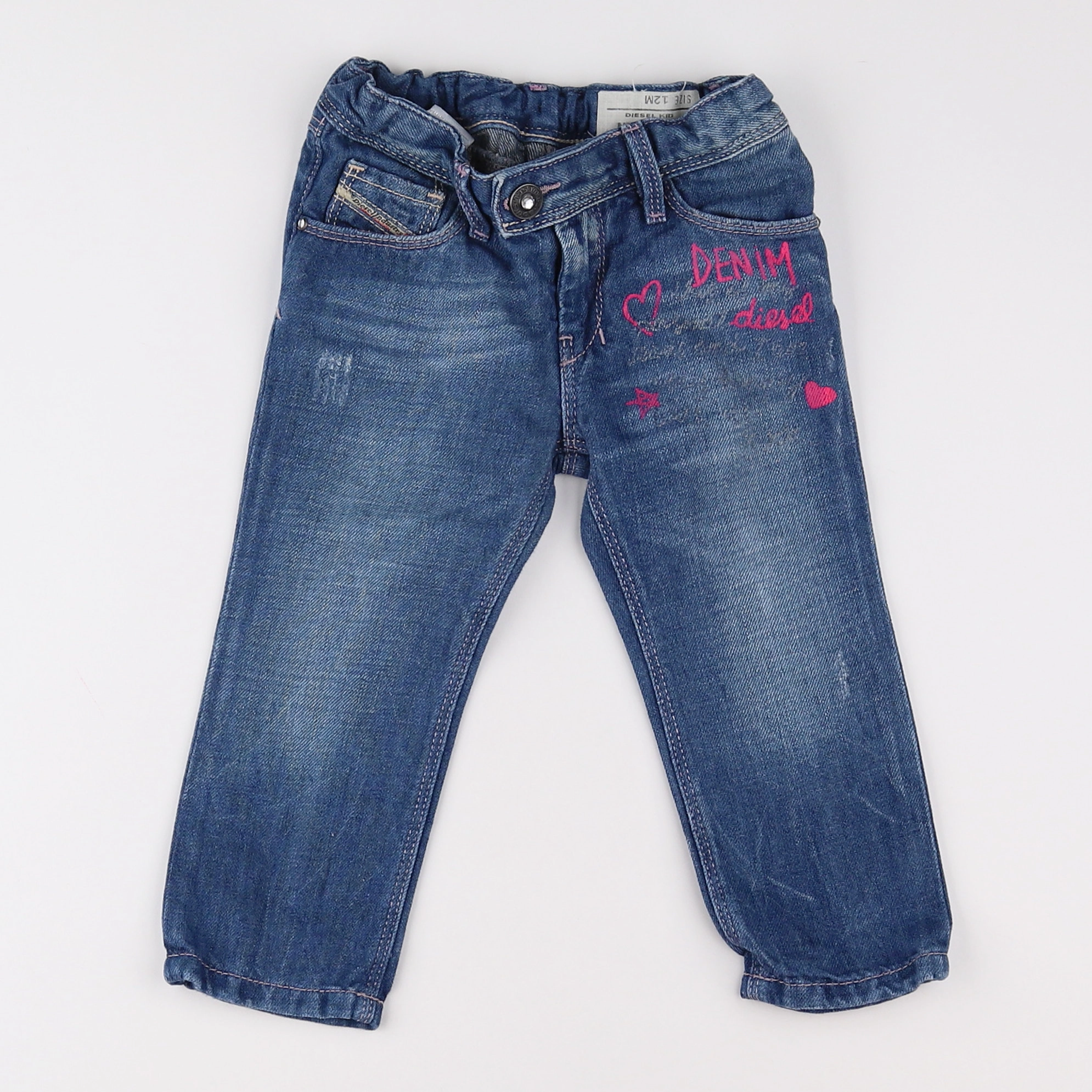 Diesel - jean bleu, rose - 12 mois