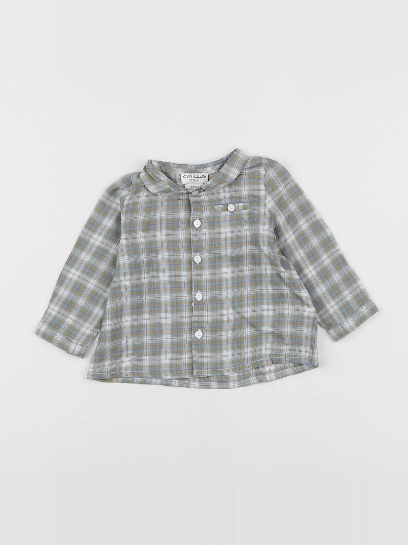 Cyrillus - chemise vert, bleu - 6 mois