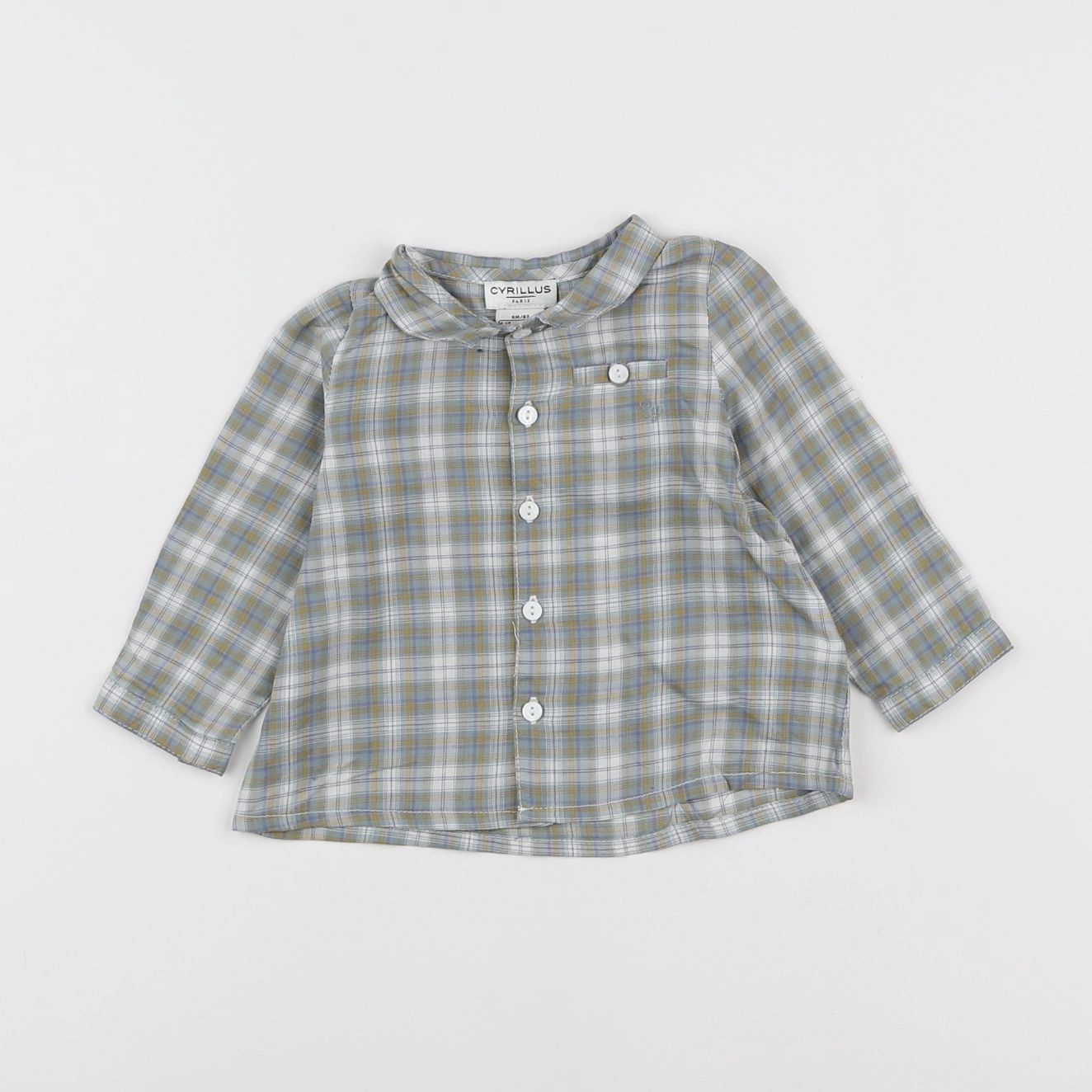 Cyrillus - chemise vert, bleu - 6 mois