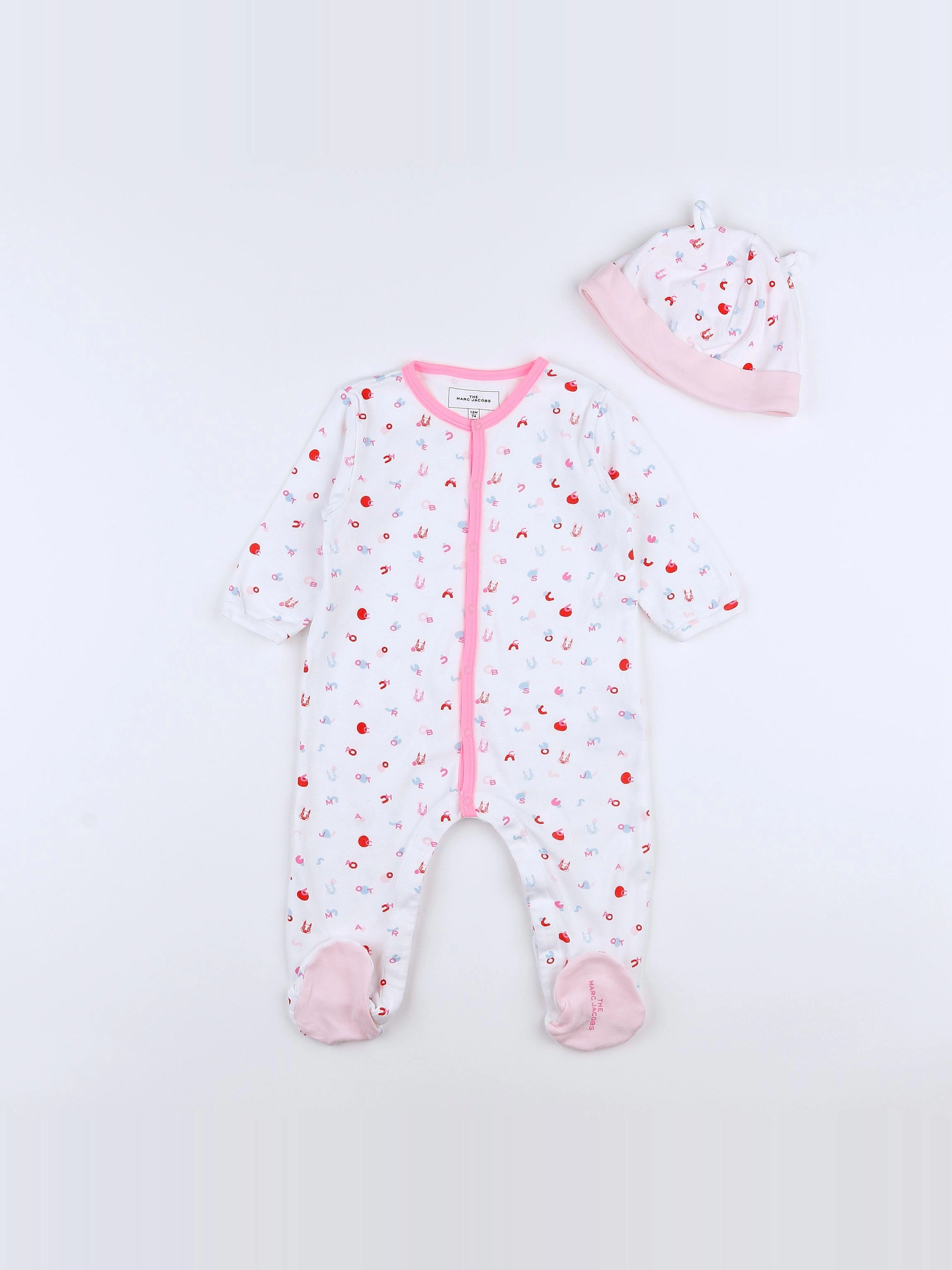 Little marc jacobs - pyjama coton blanc, rose - 12 mois