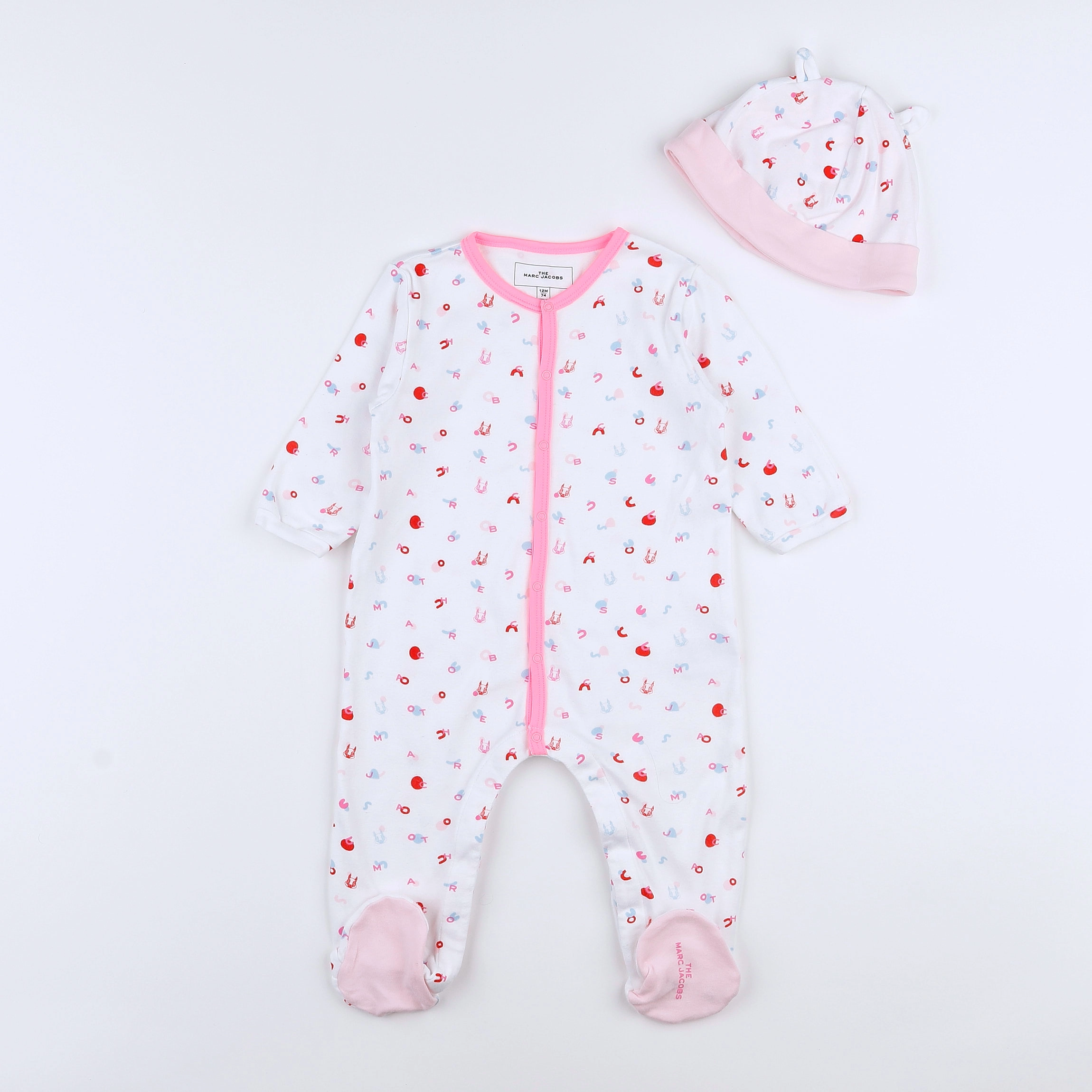 Little marc jacobs - pyjama coton blanc, rose - 12 mois