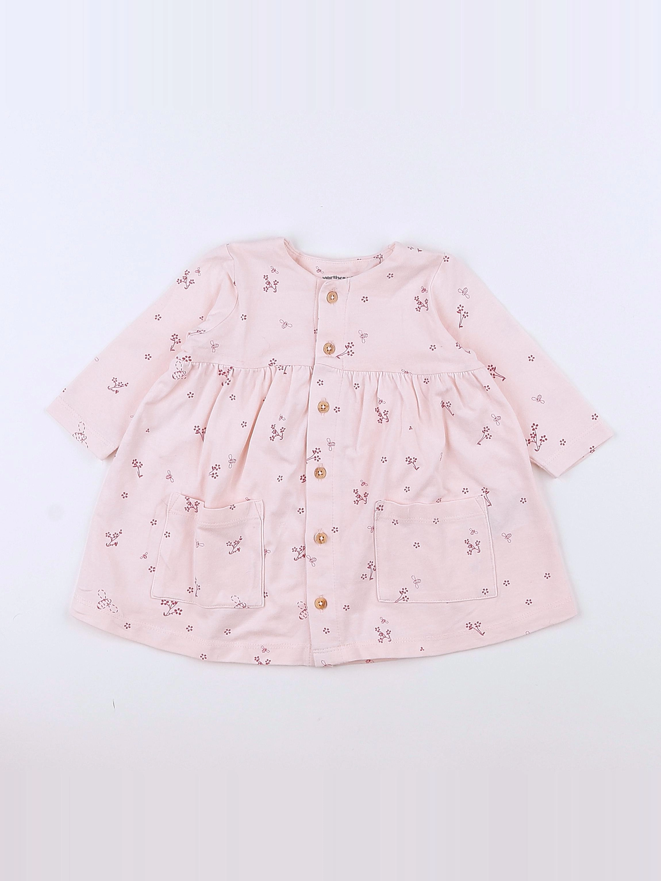 Vertbaudet - robe rose - 3 mois