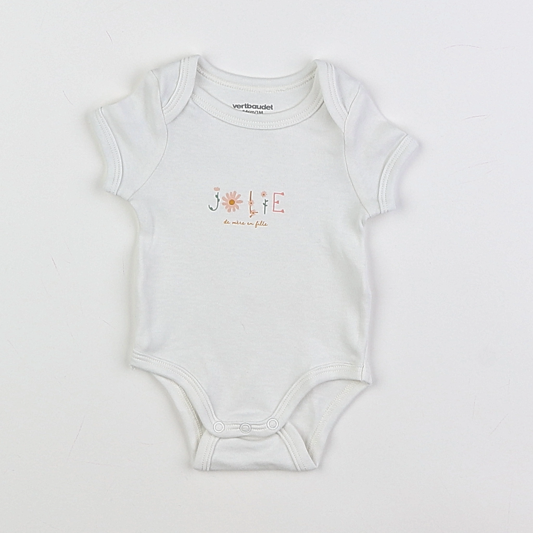 Vertbaudet - body blanc - 1 mois
