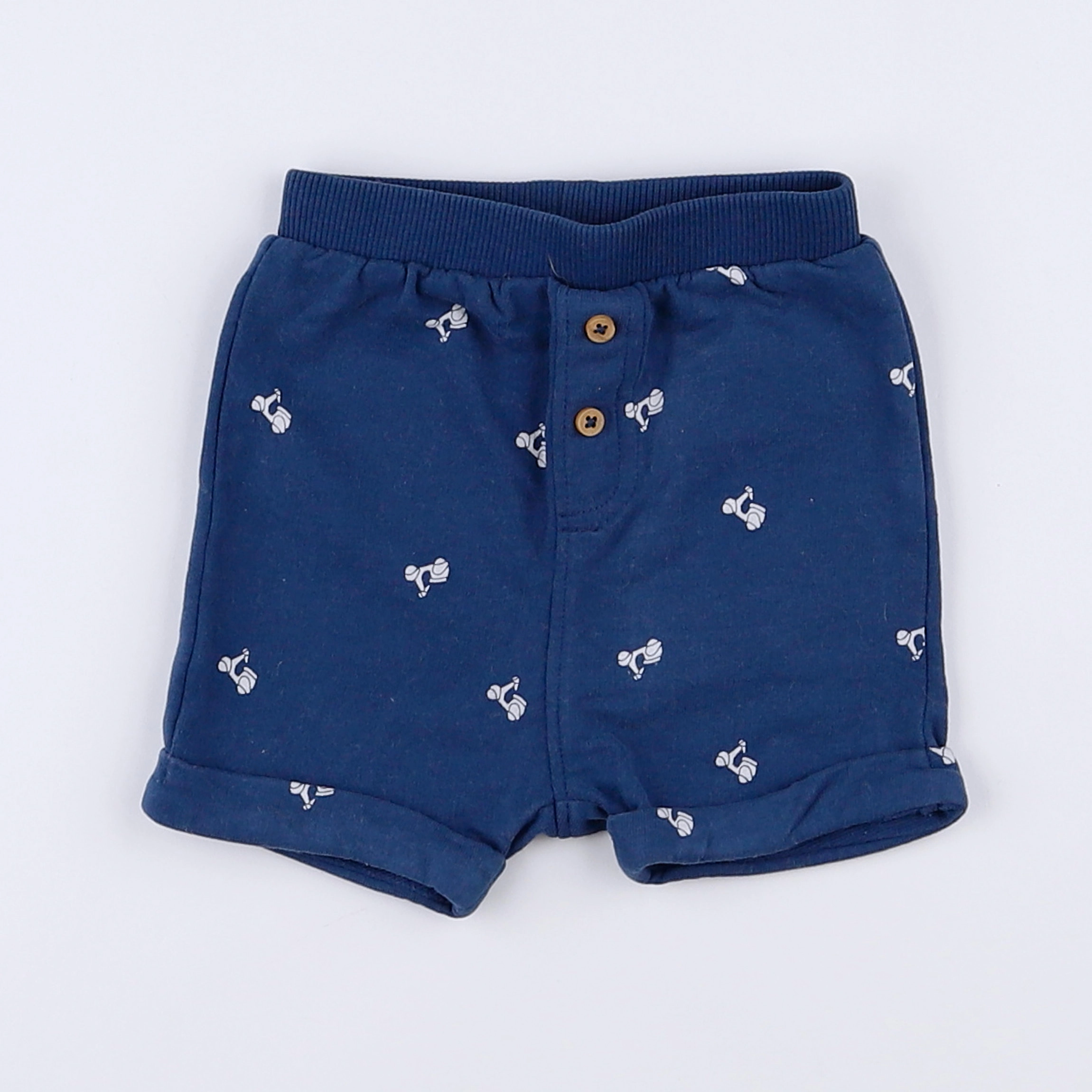 Vertbaudet - short bleu, blanc - 1 mois