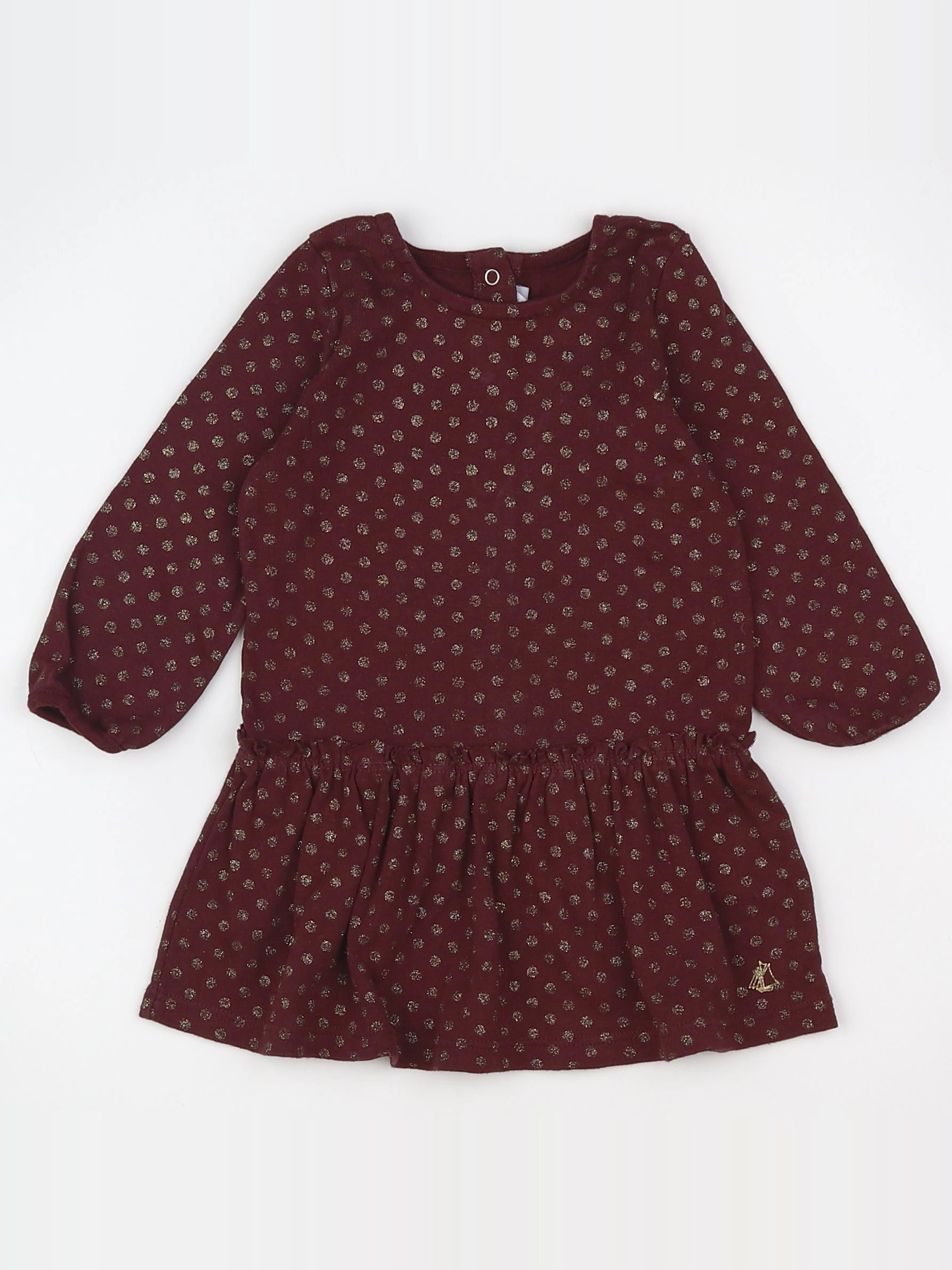 Petit Bateau - robe rouge, or - 12 mois